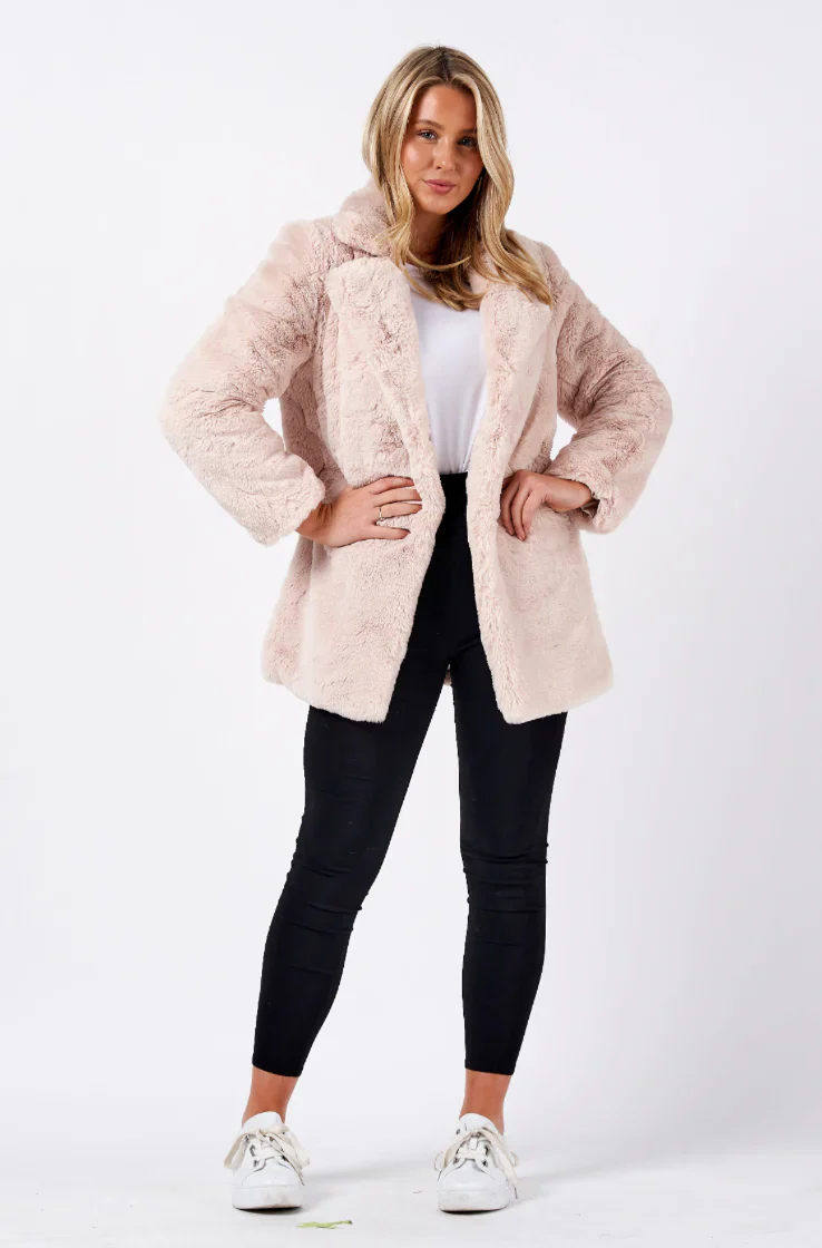 DEA Long Faux Fur Coat in Aspen - Image 3
