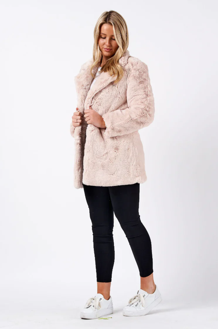 DEA Long Faux Fur Coat in Aspen - Image 4