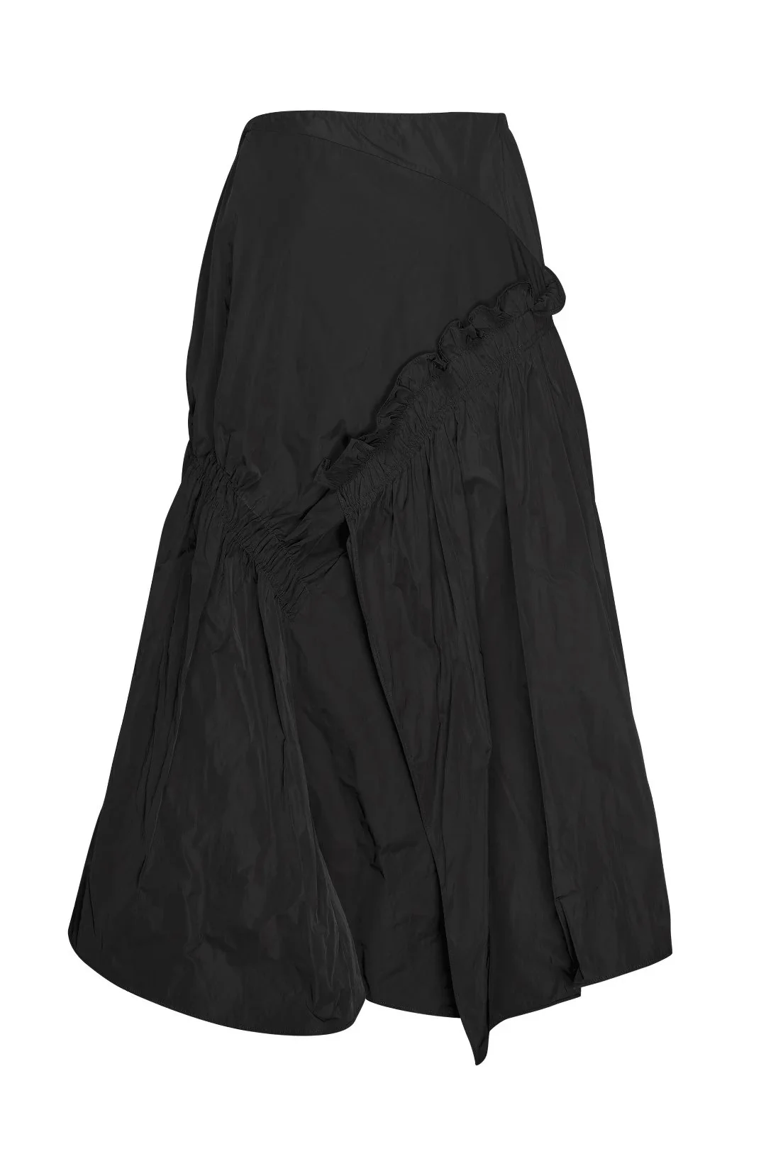 Deep Basque Ruched Skirt - Black - Image 2