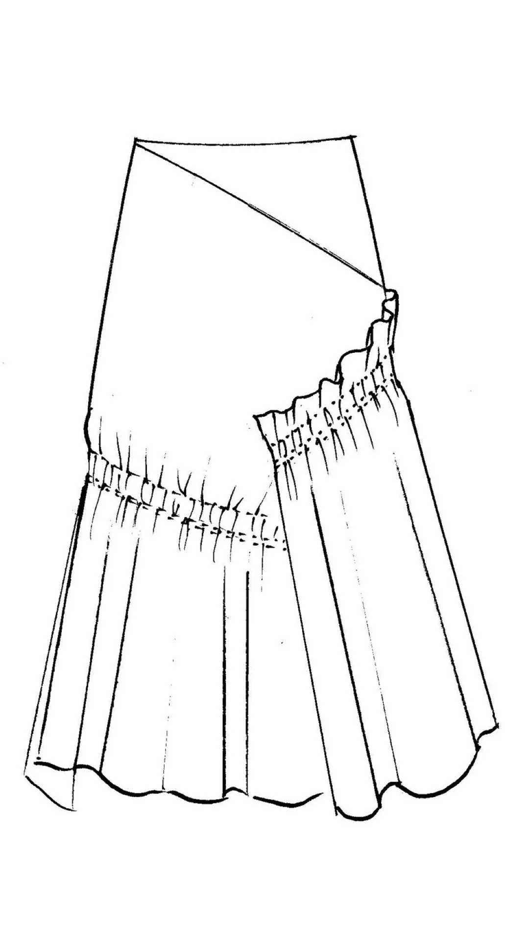 Deep Basque Ruched Skirt - Black - Image 3