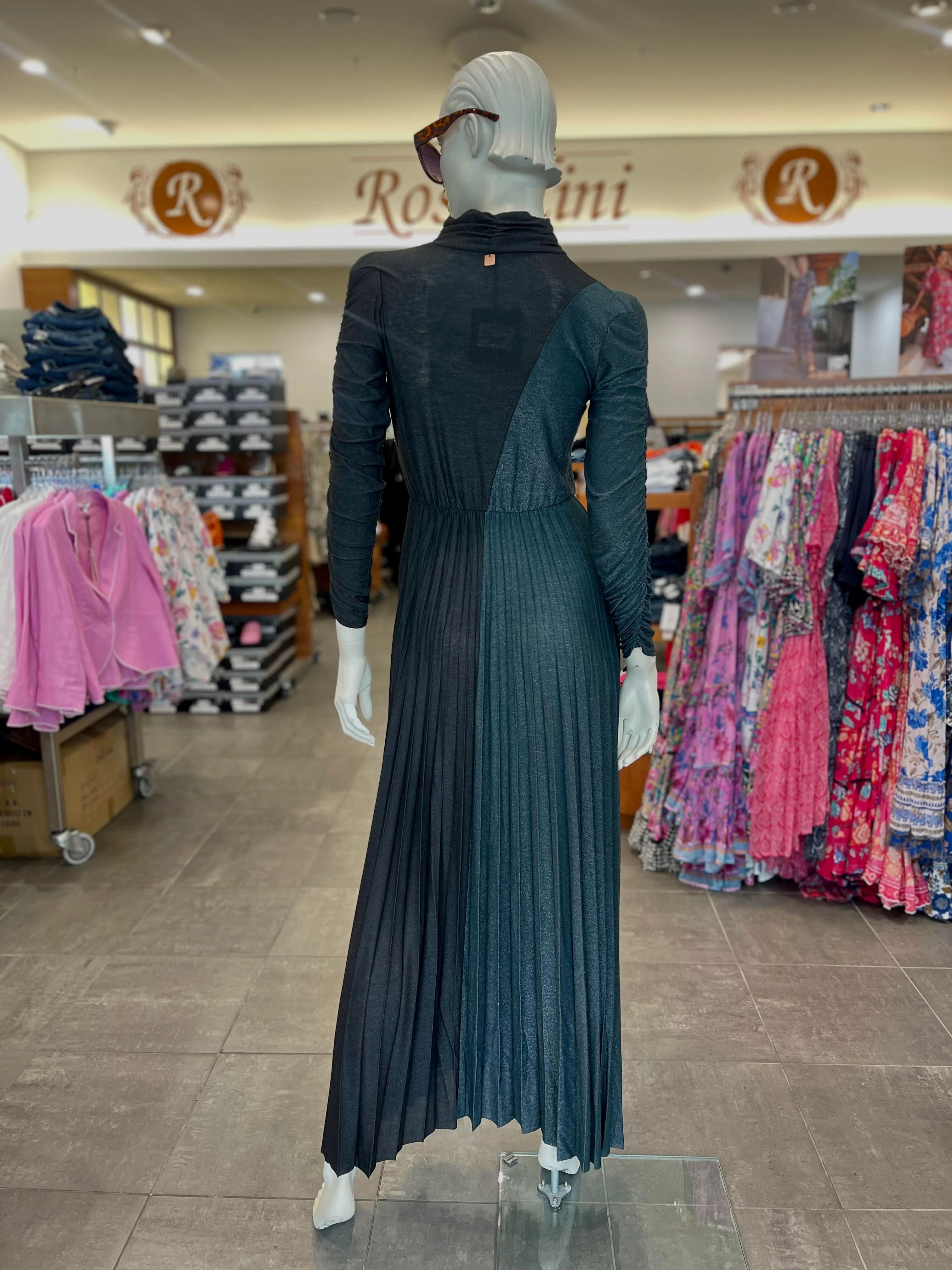 D'Elle Abito Nero/Verde Dress - Image 3