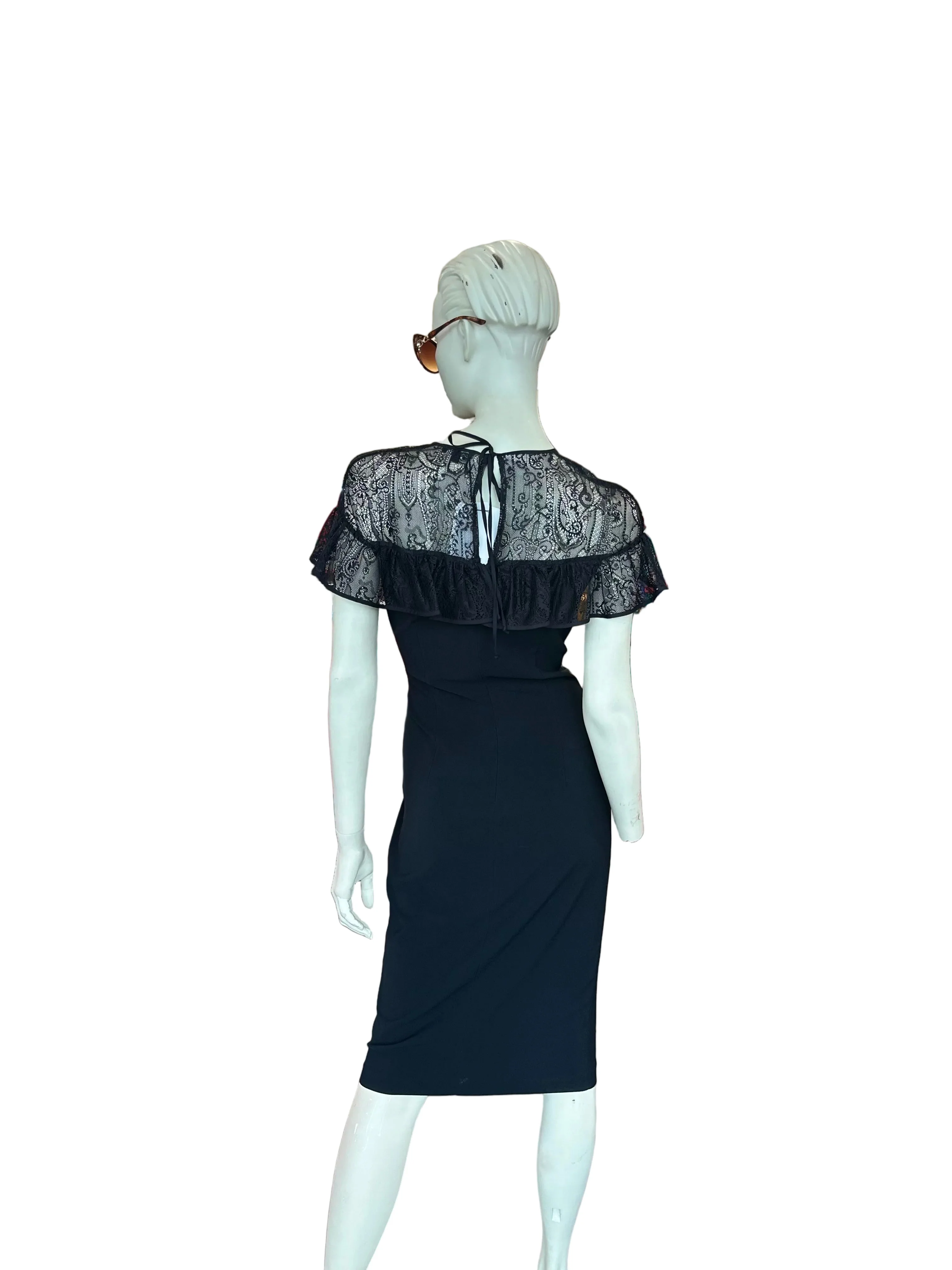 Denny Rose Bianca Lace Overlay Dress - Image 4