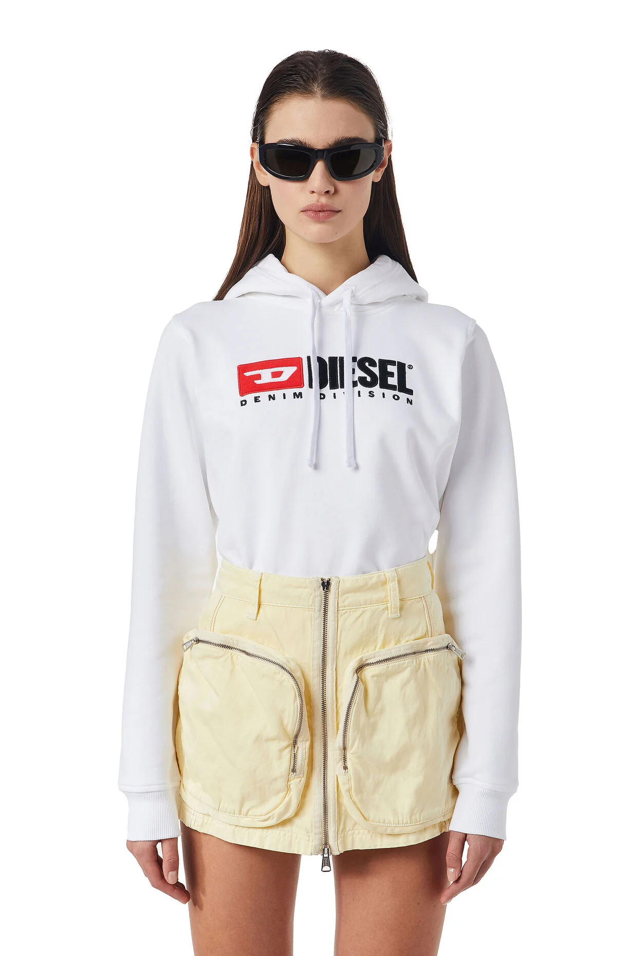 Diesel F-Reggy Hood-Div Sweat - White