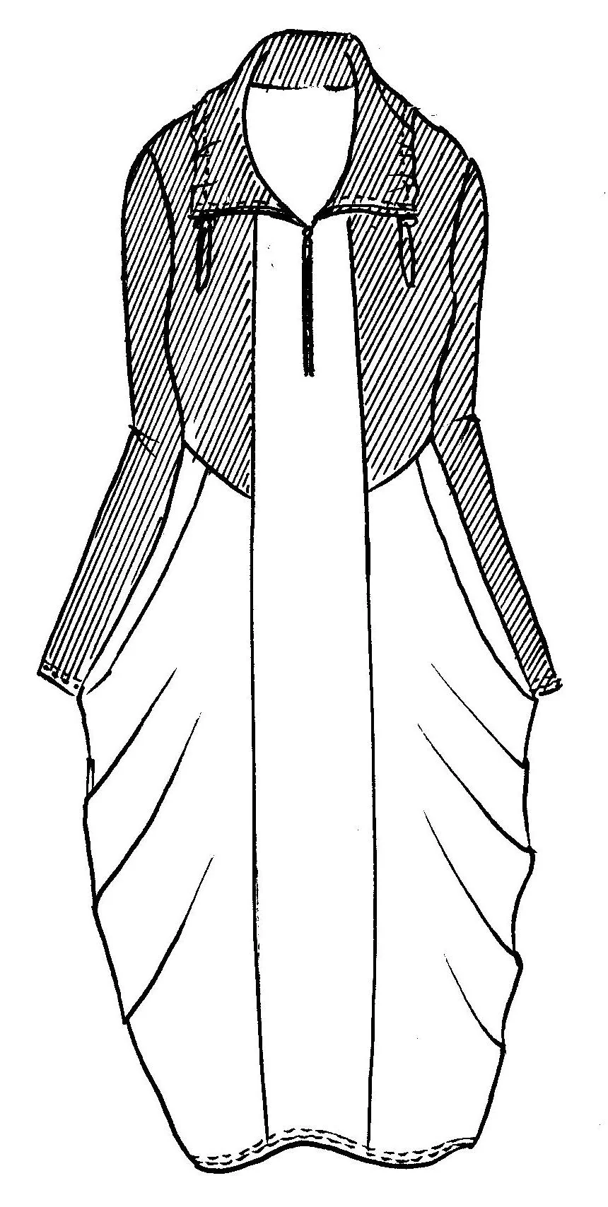 Drape Dress-Black And Navy Body - Image 3