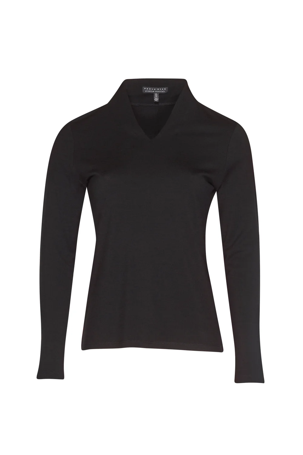 Easy Fit Long Sleeve High Necked V Top - Magenta - Image 3