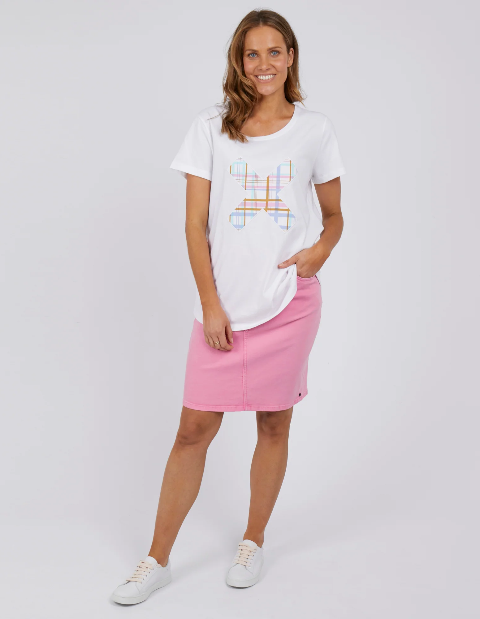 Elm Cross Your Fingers Tee - White