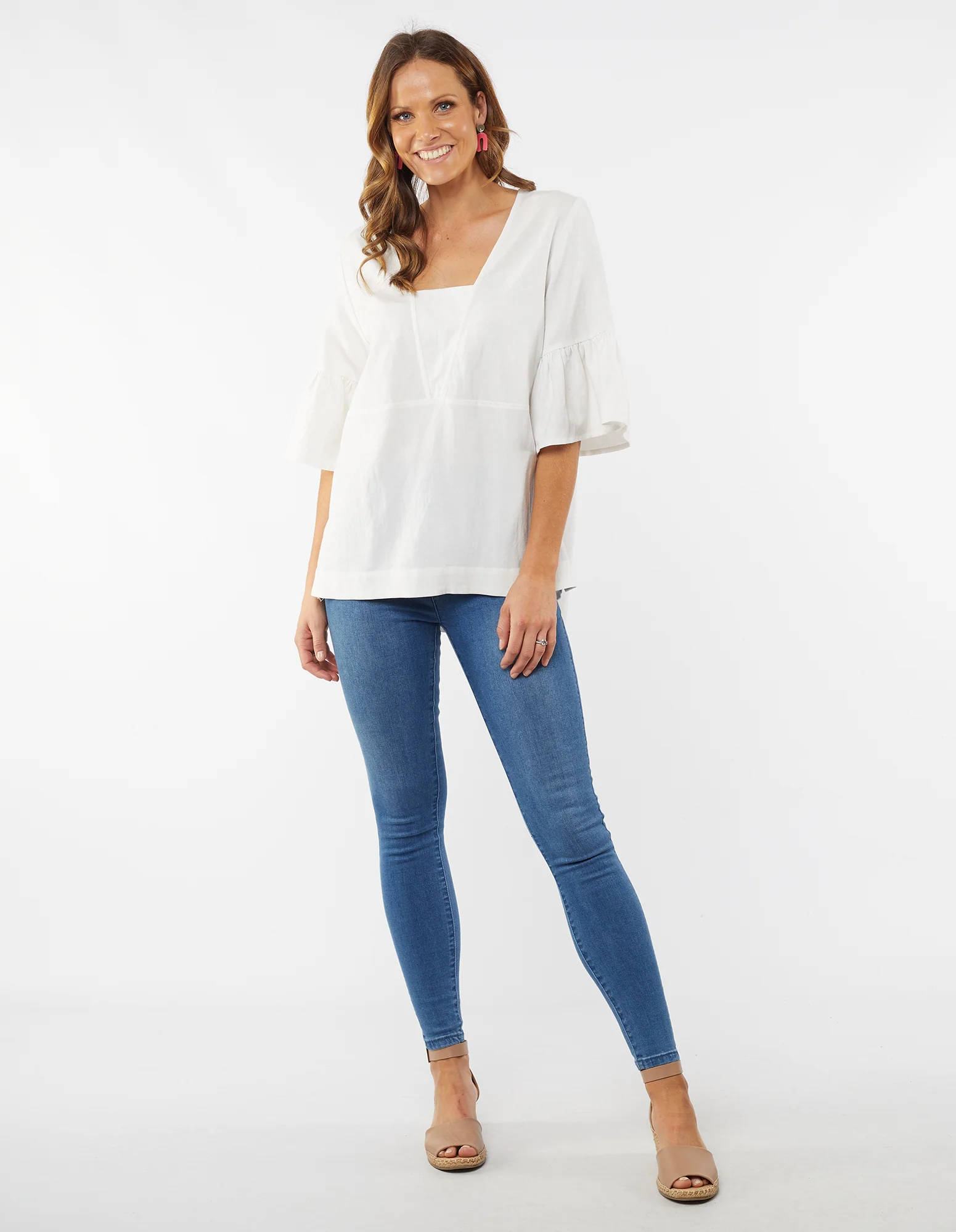 Elm Ellie Frill Top - White - Image 5