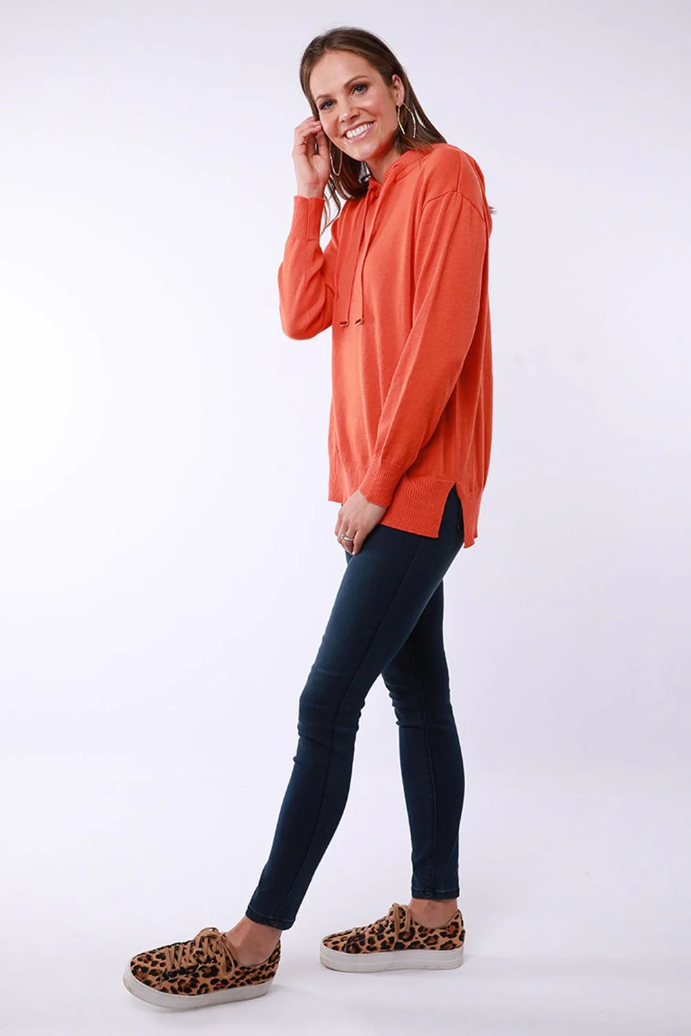 Elm Emma Knit Hoody - Orange - Image 3