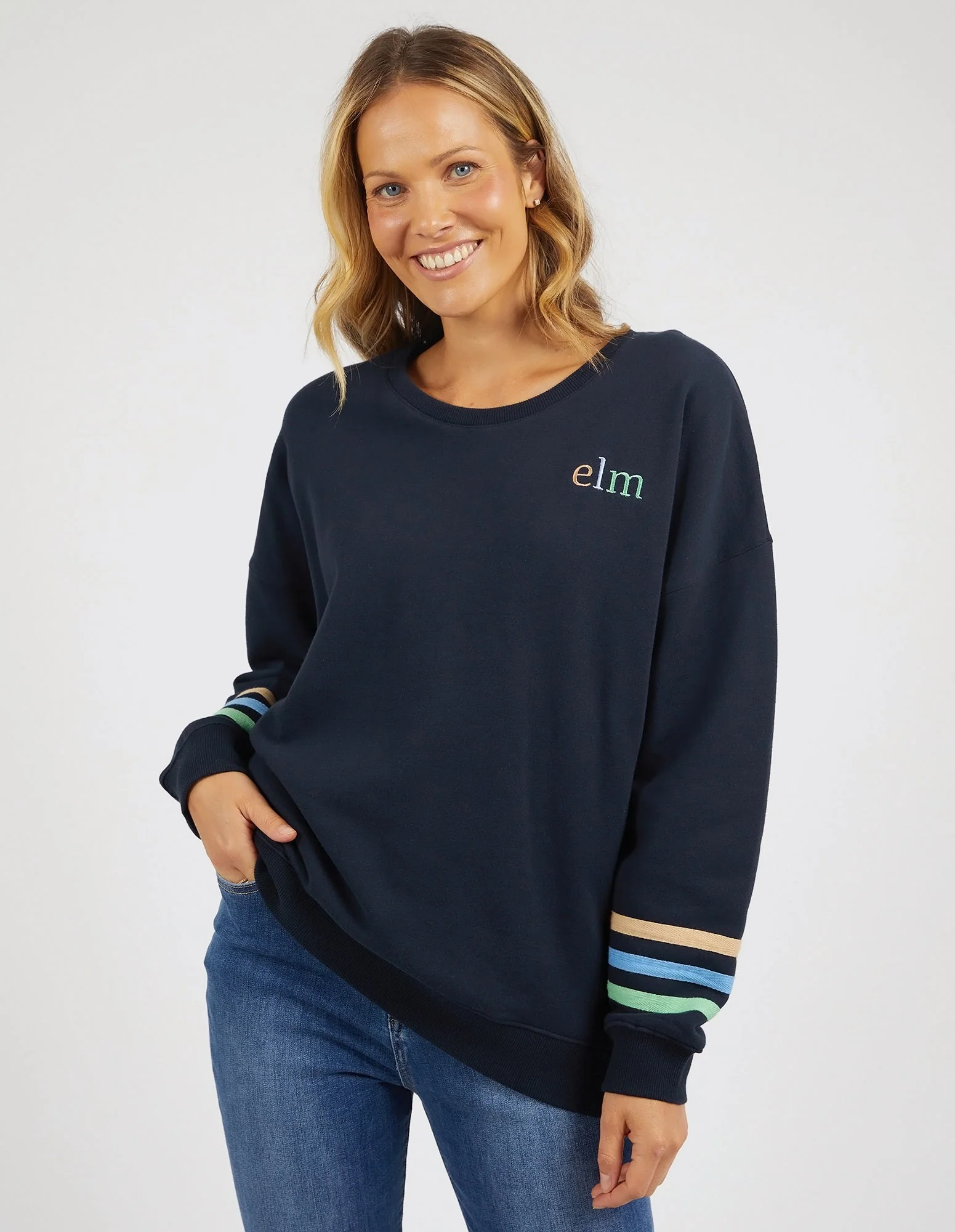Elm Intersect Crew - Navy - Image 4