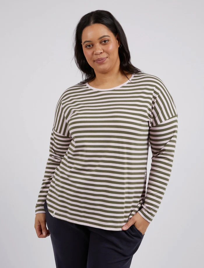 Elm Lauren L/S Stripe Tee Pink - Image 2