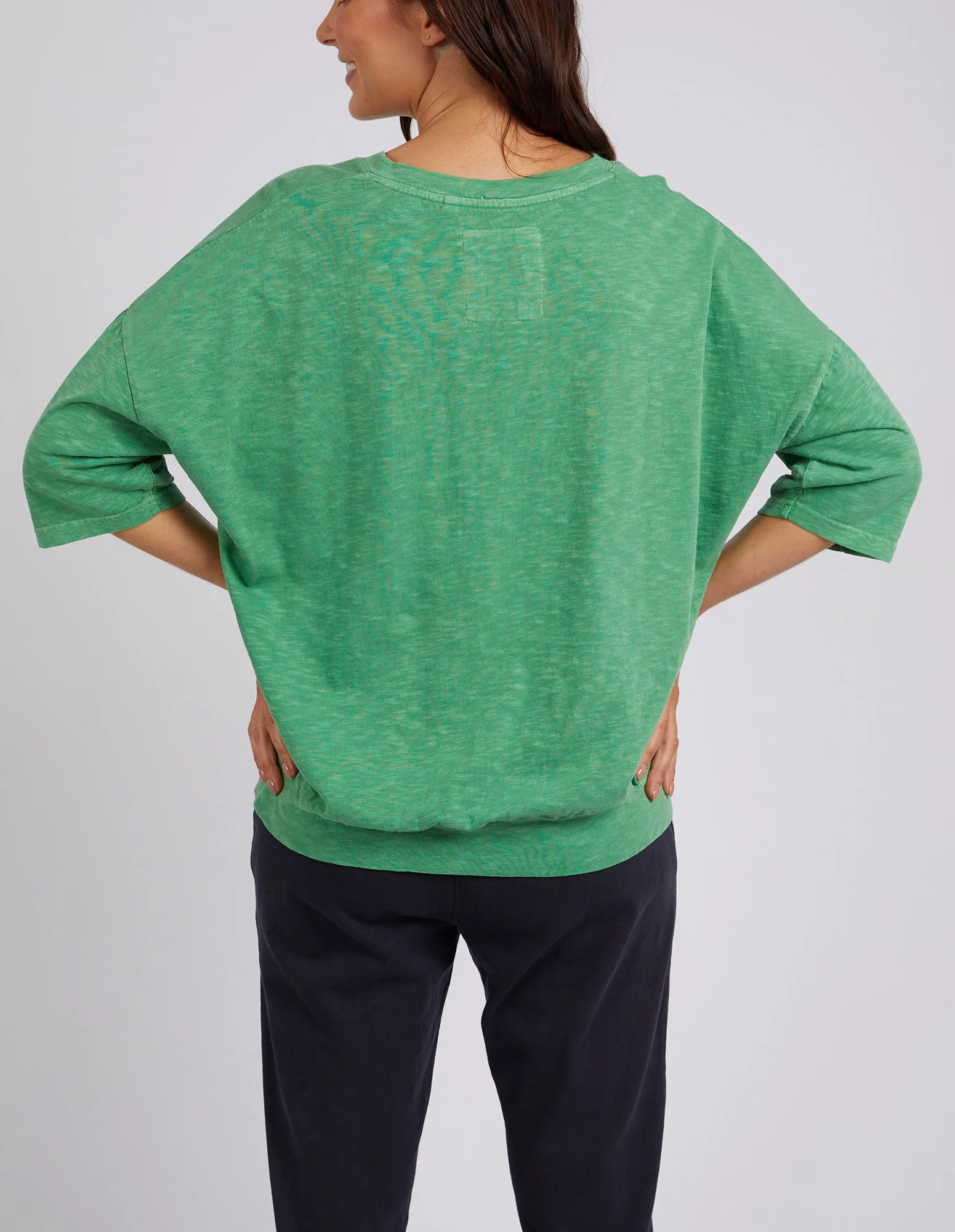 Elm Mazie Vee Neck Sweat - Green Briar - Image 3