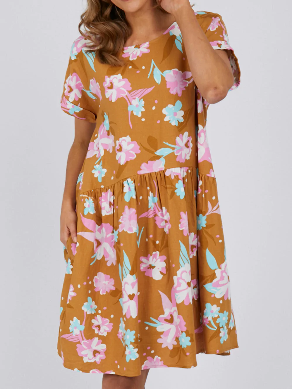 Elm Paloma Floral Dress - Mustard