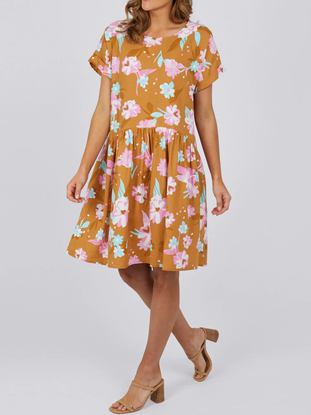 Elm Paloma Floral Dress - Mustard - Image 2