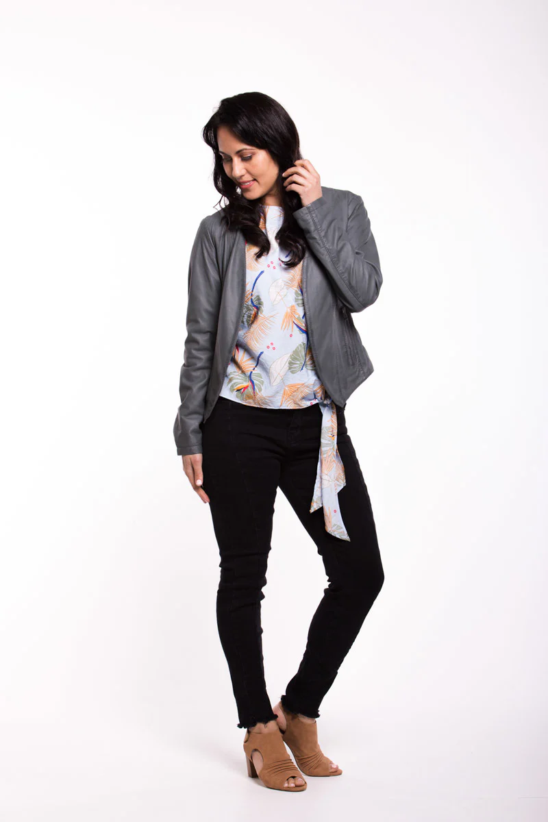 Seduce Escape  Leather Jacket - Slate - Image 3