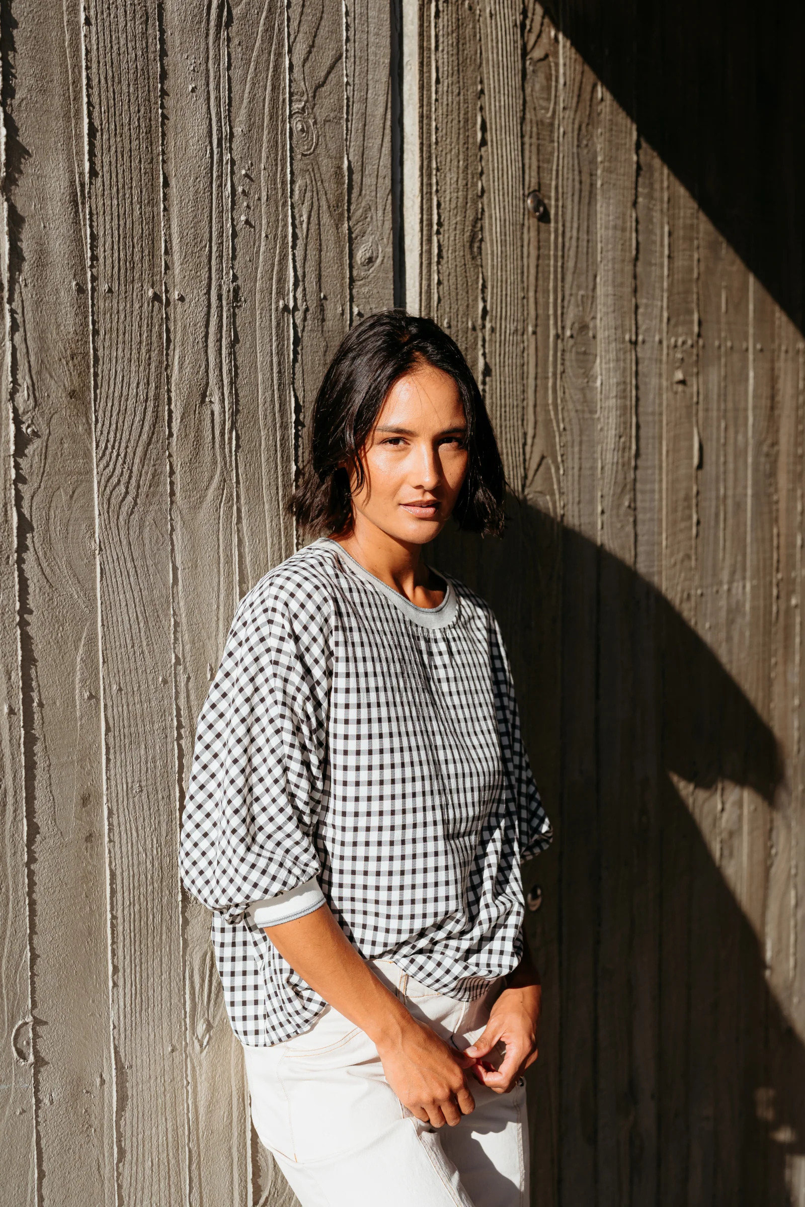 Et Alia Aroha Top - Monochrome Check - Image 11