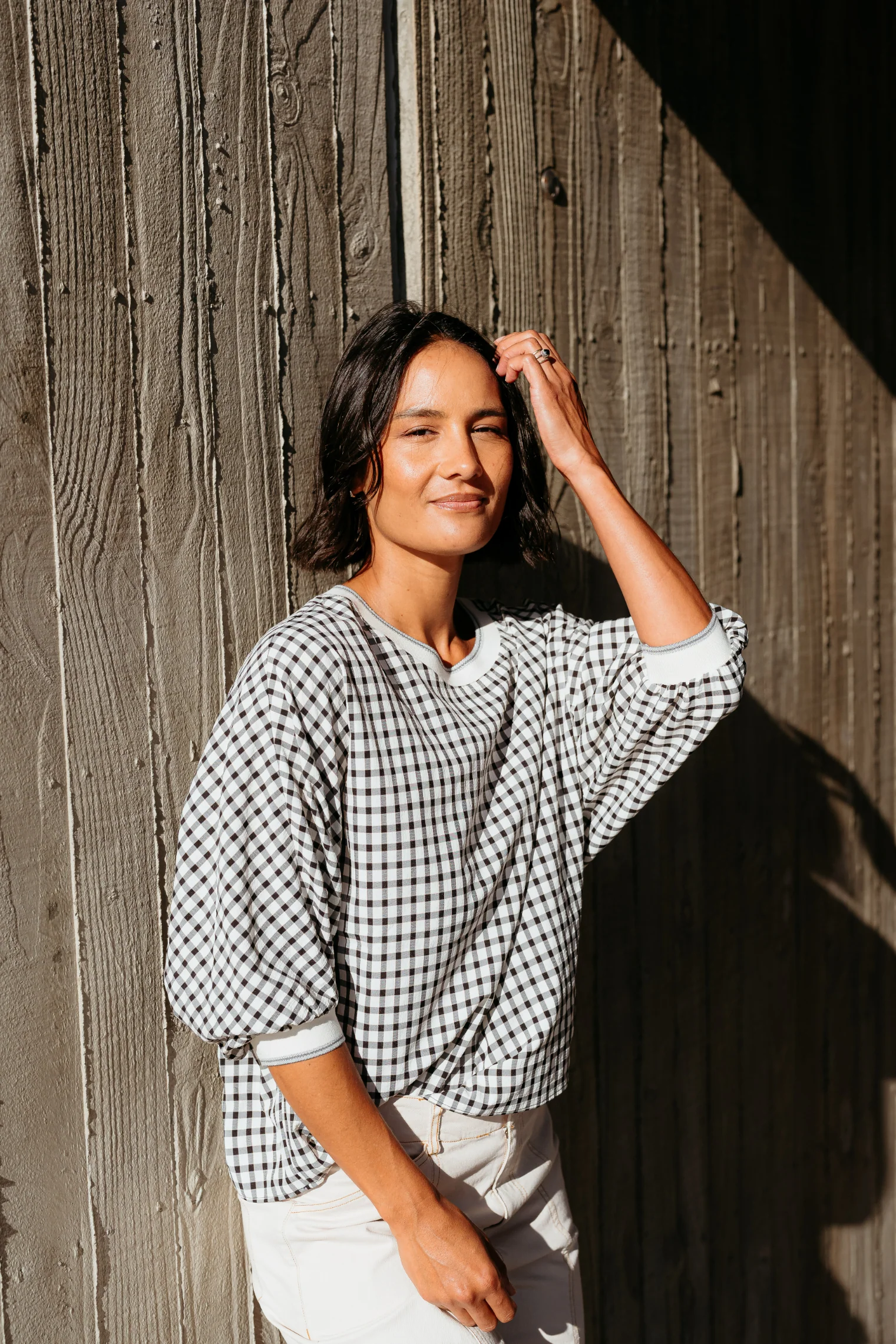 Et Alia Aroha Top - Monochrome Check - Image 12