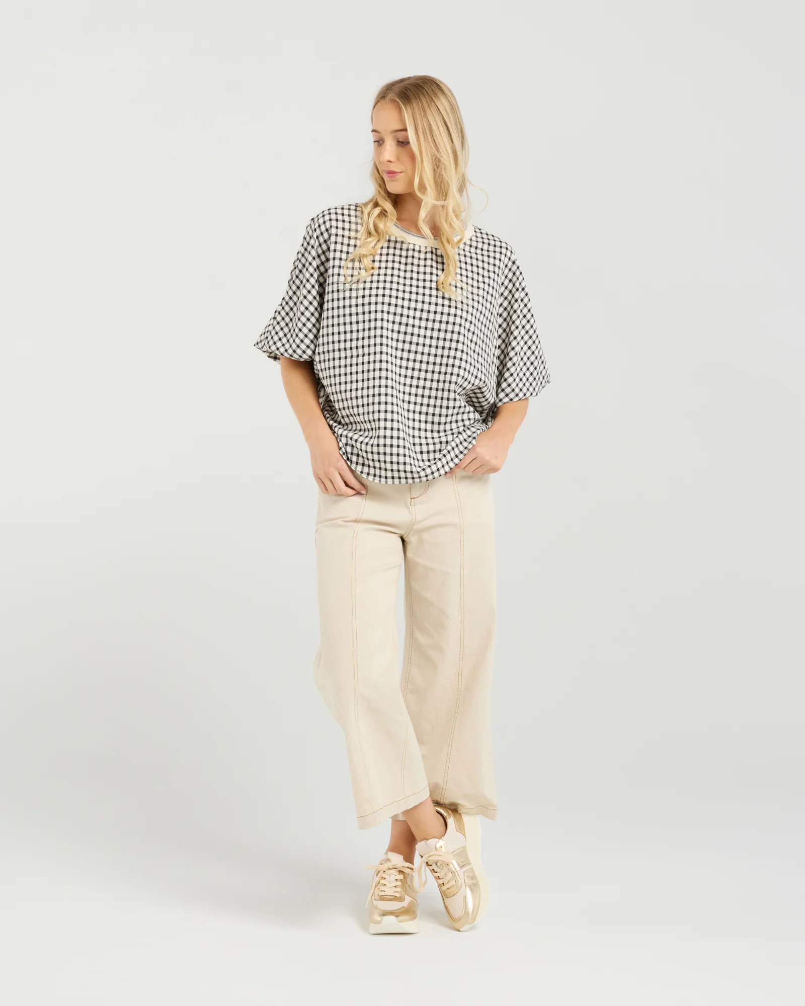 Et Alia Aroha Top - Monochrome Check - Image 16