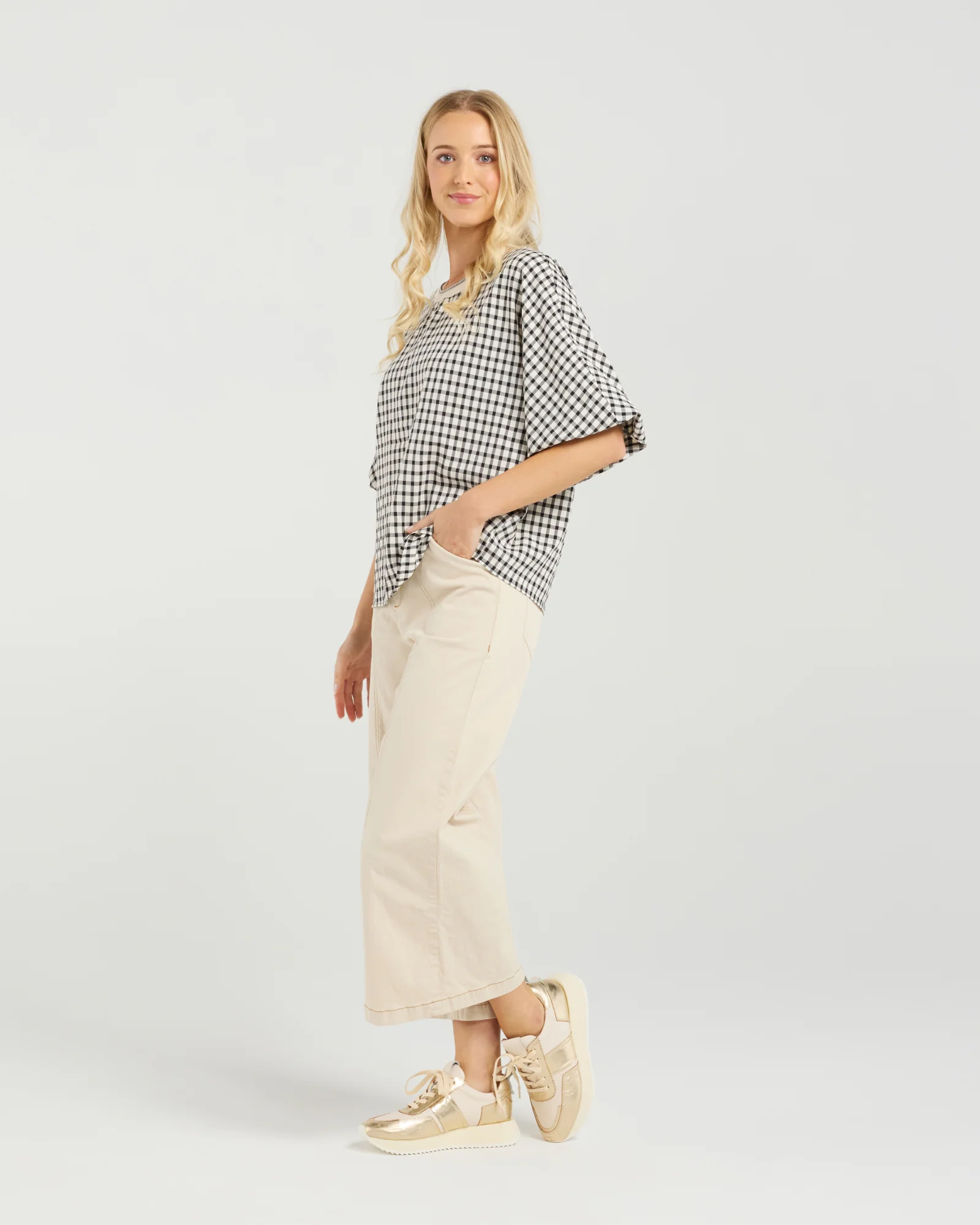 Et Alia Aroha Top - Monochrome Check - Image 17