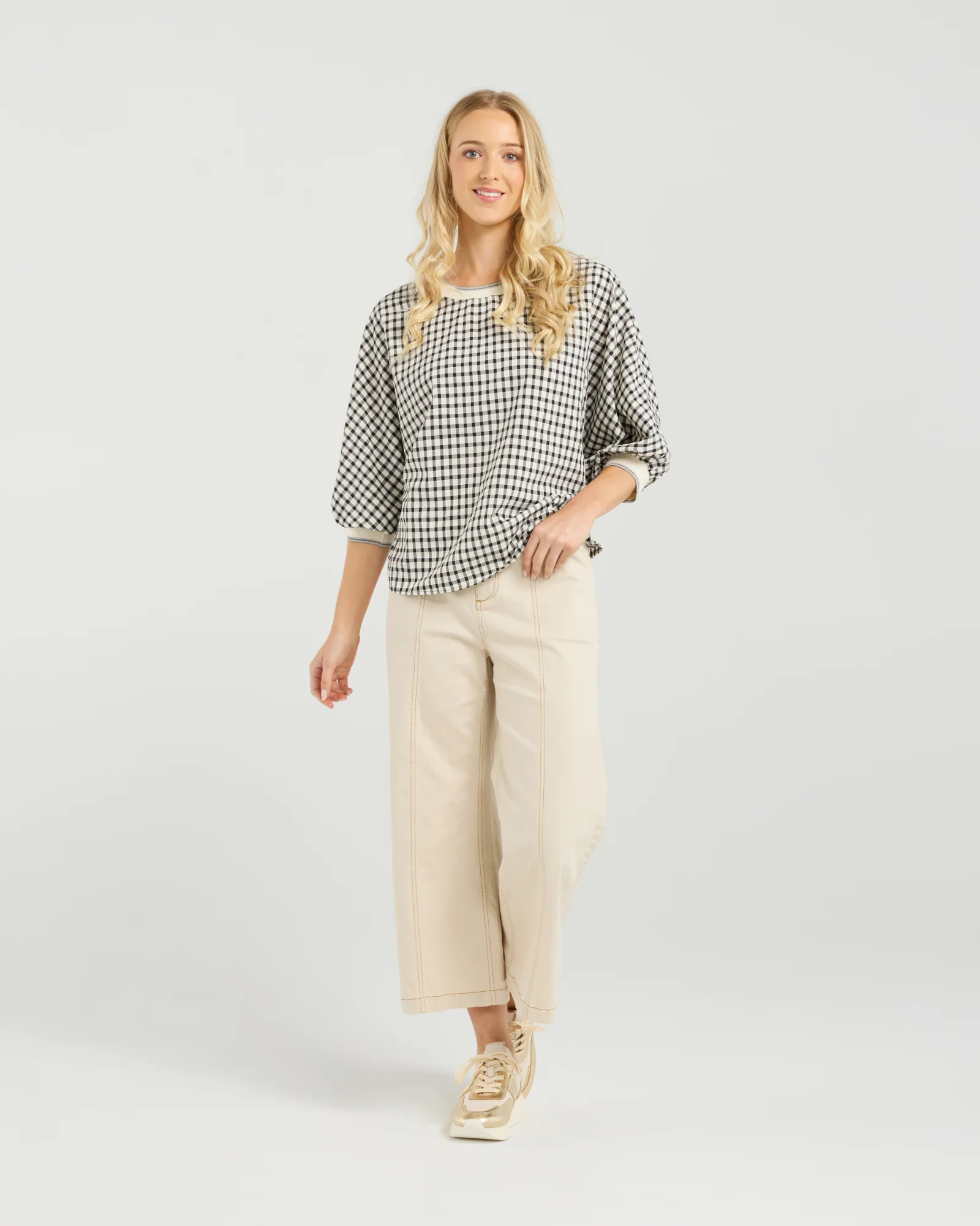Et Alia Aroha Top - Monochrome Check - Image 18