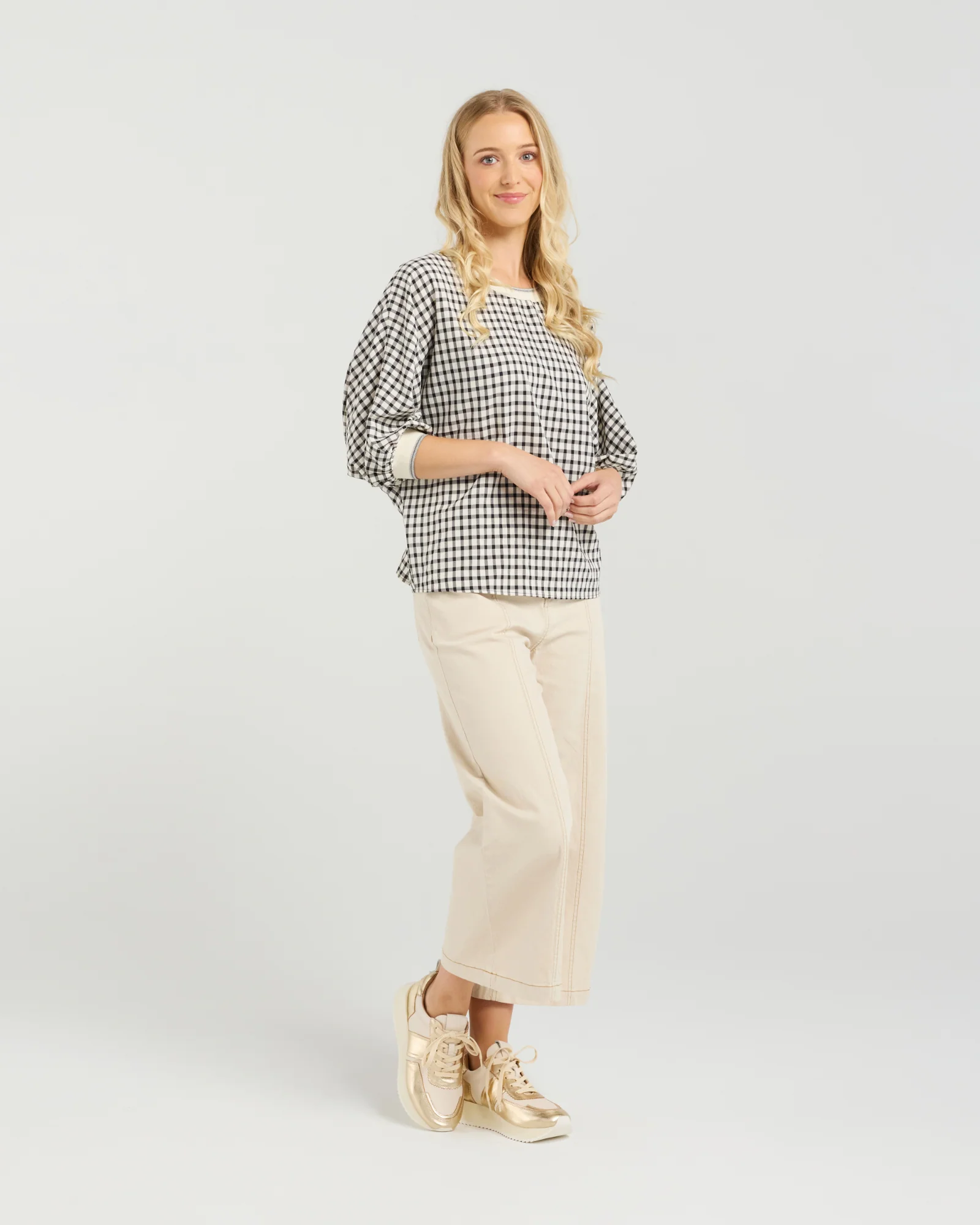 Et Alia Aroha Top - Monochrome Check - Image 19