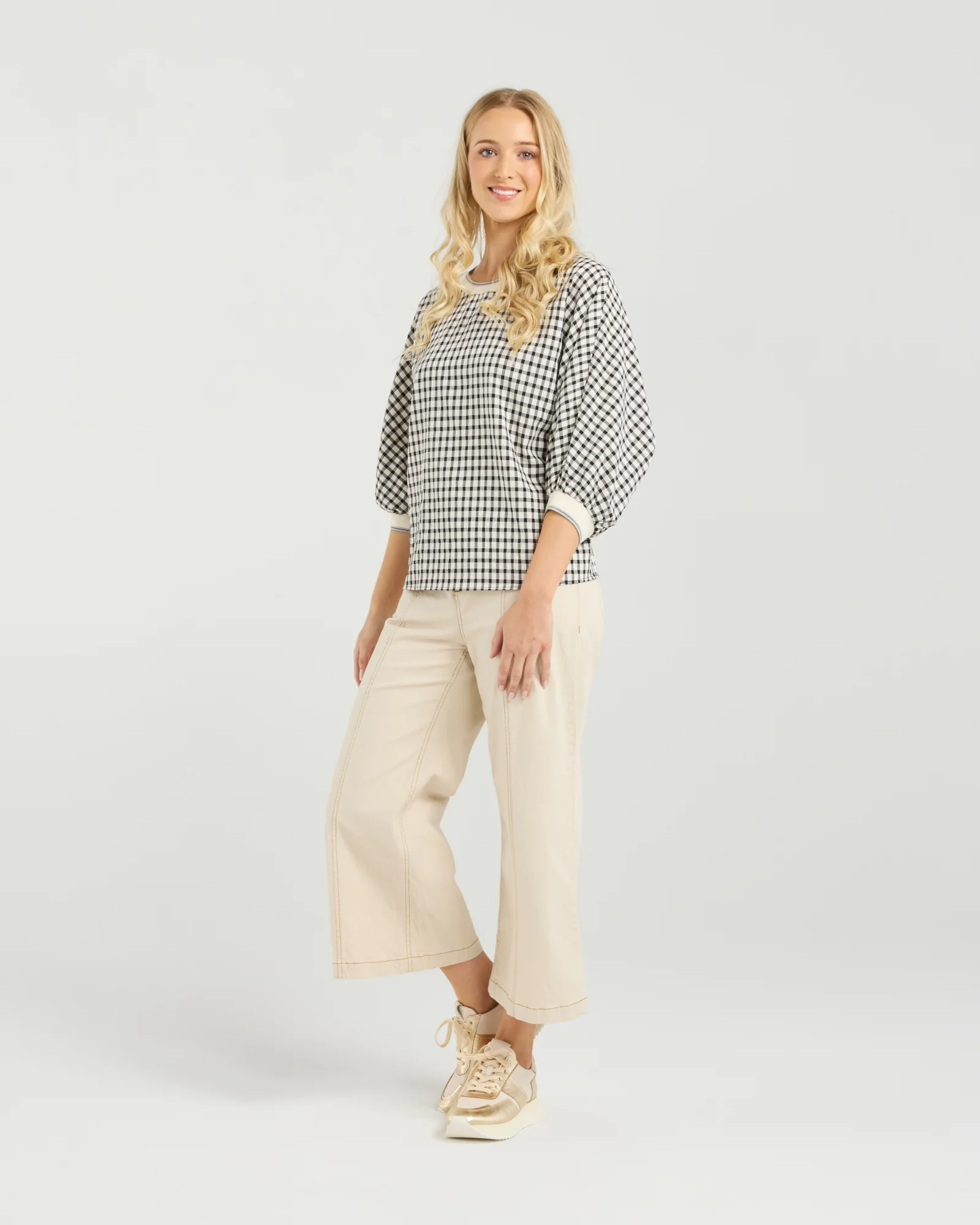 Et Alia Aroha Top - Monochrome Check - Image 21