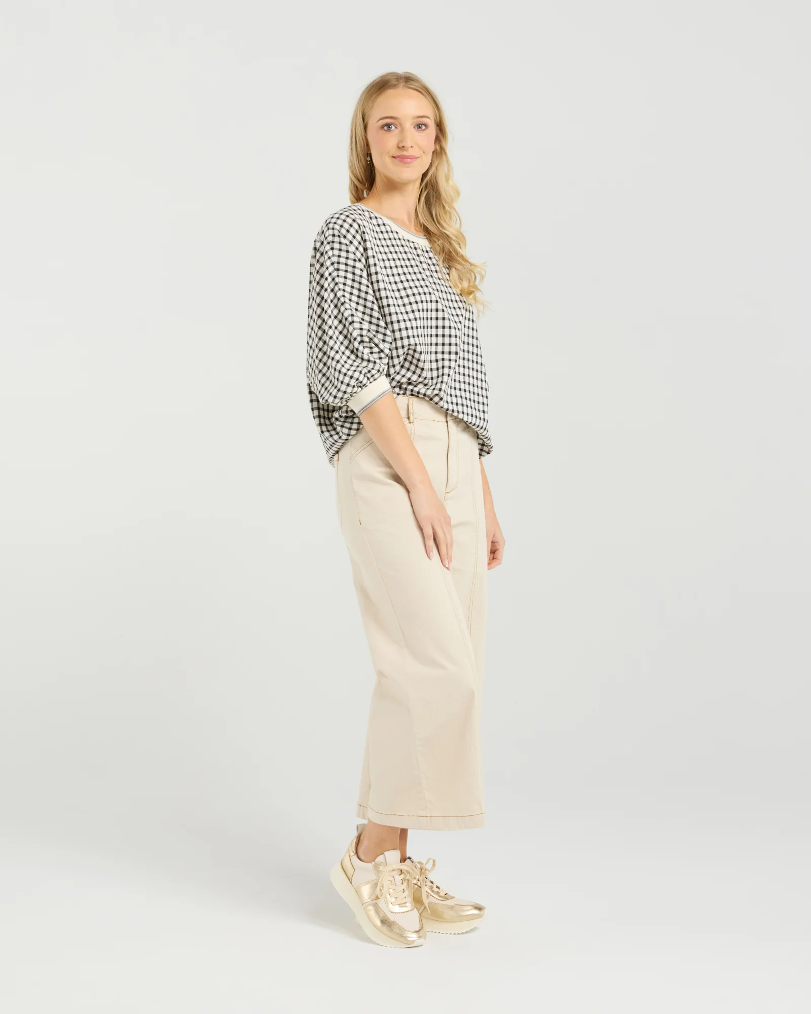Et Alia Aroha Top - Monochrome Check - Image 23