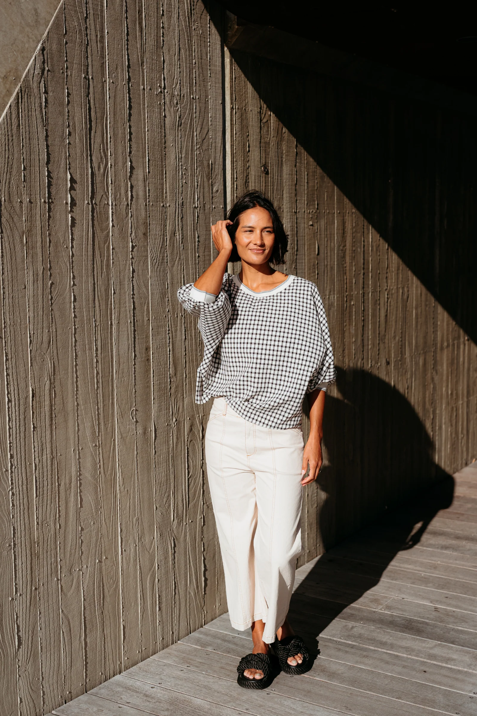 Et Alia Aroha Top - Monochrome Check - Image 8