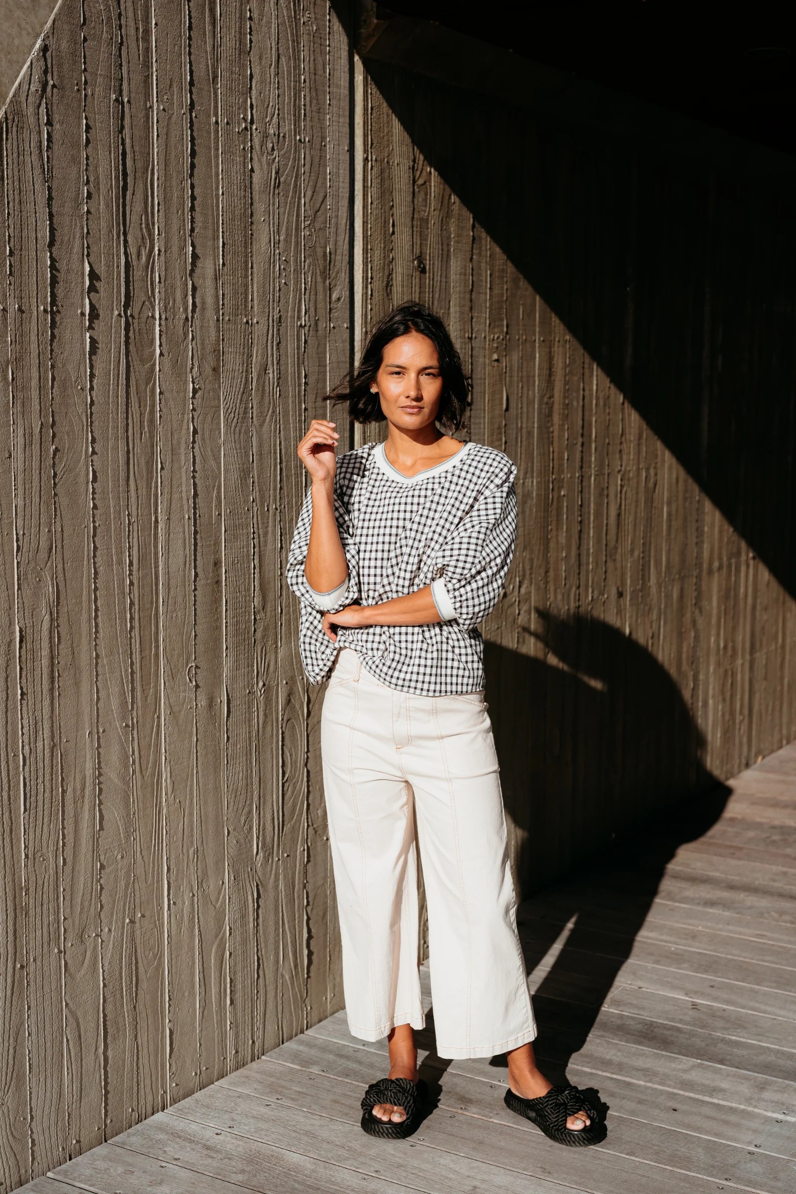 Et Alia Aroha Top - Monochrome Check - Image 9