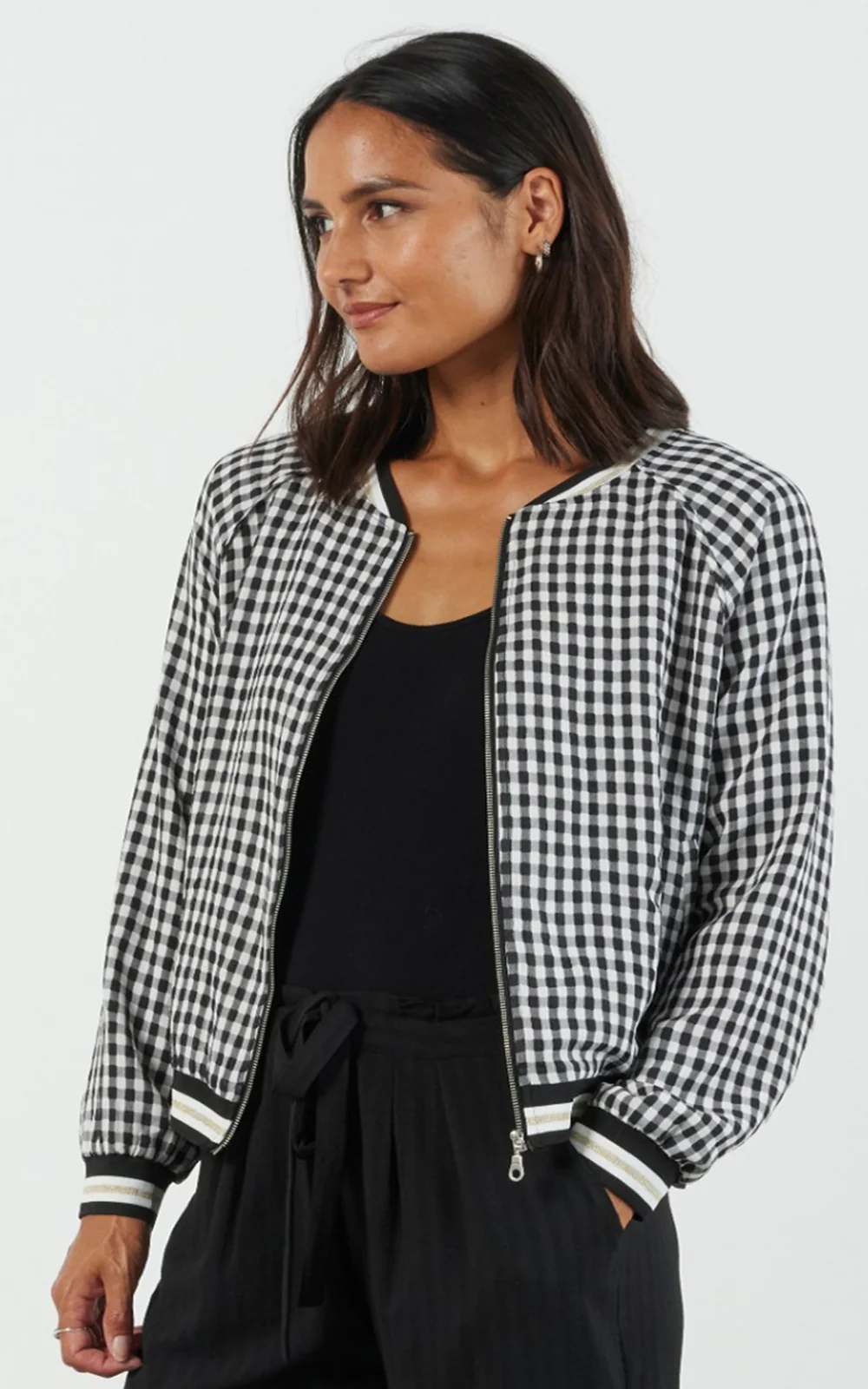 Et Alia Bobby Bomber - Black/White Check - Image 4
