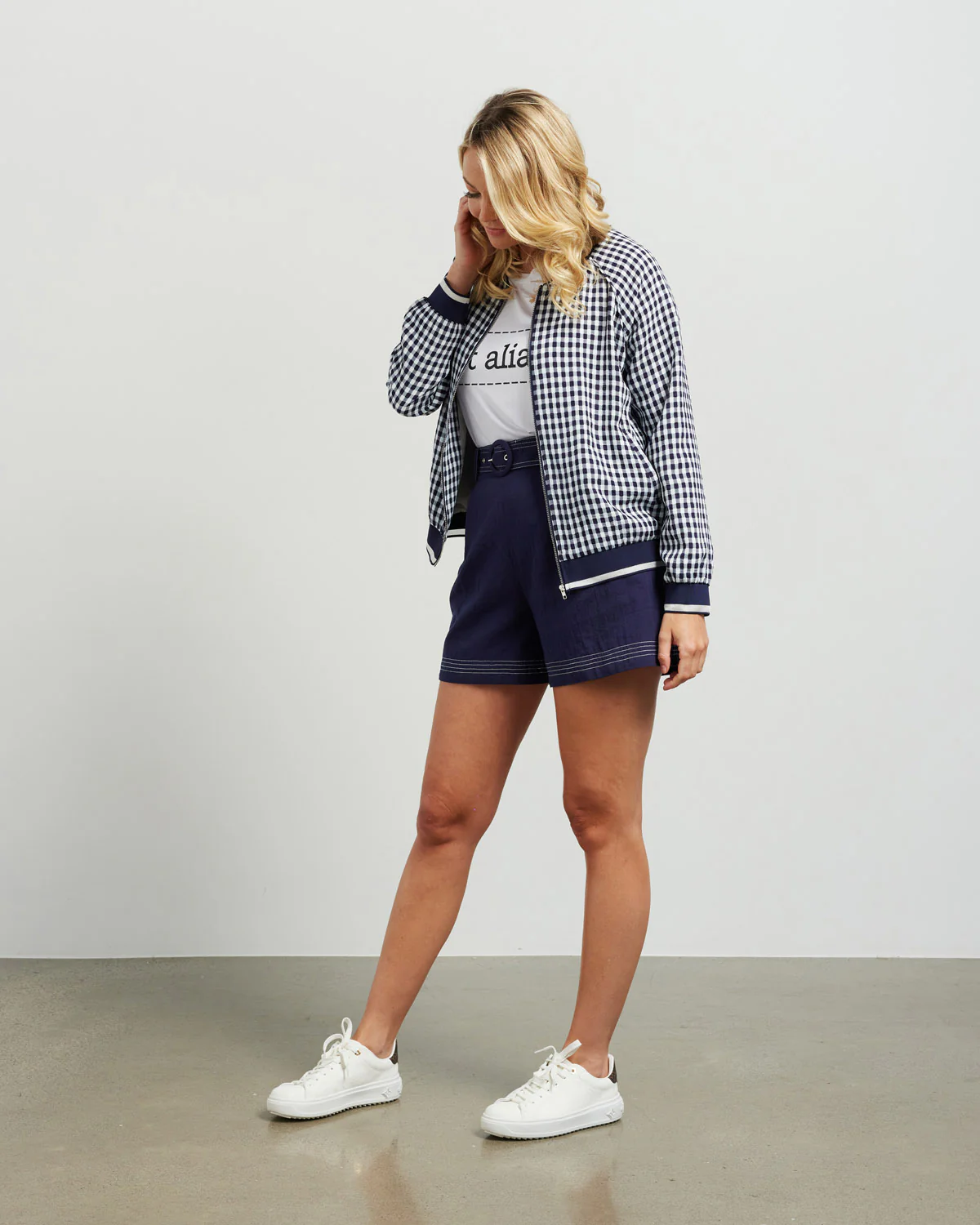 Et Alia Bobby Bomber - Ink/White Check - Image 6