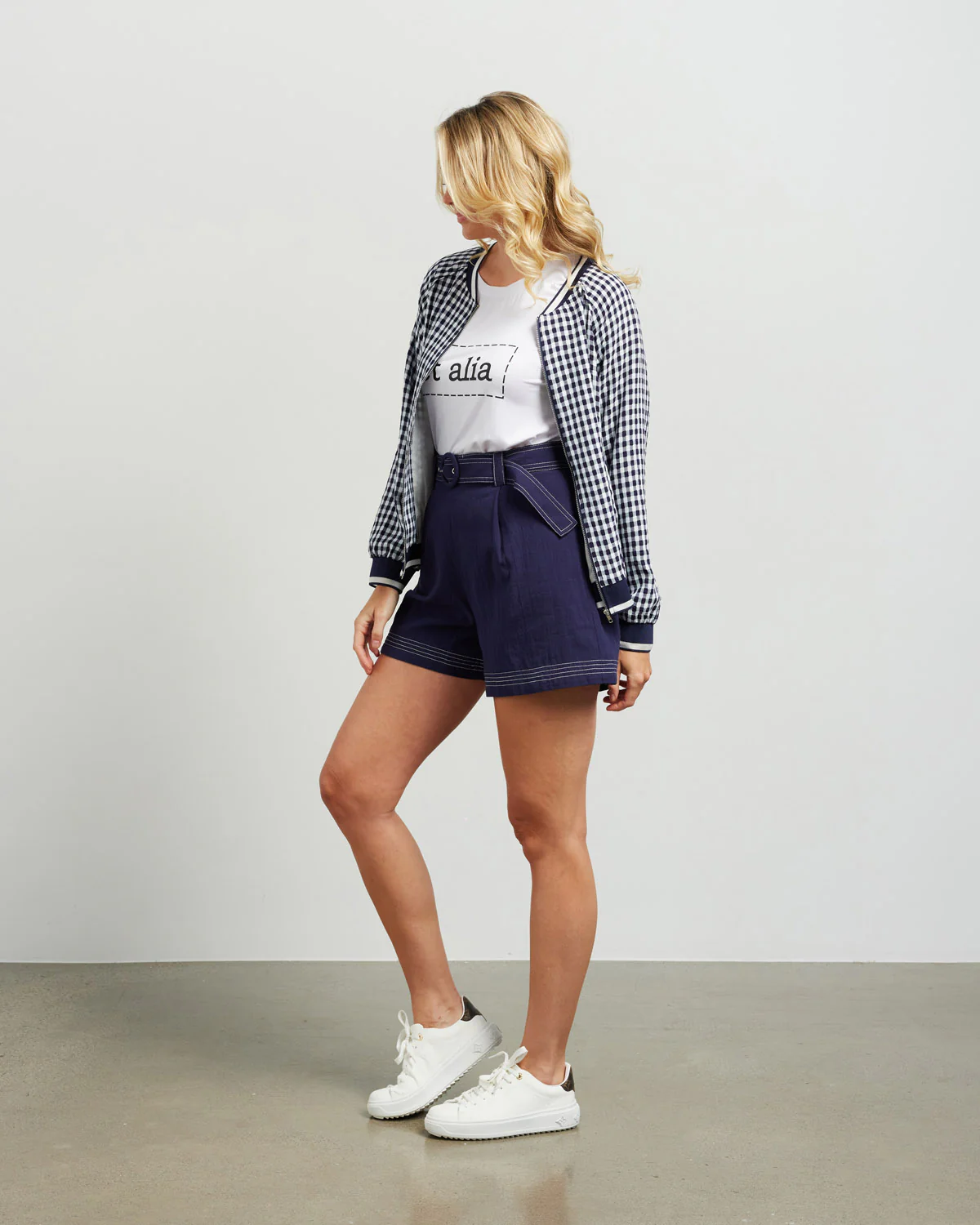 Et Alia Bobby Bomber - Ink/White Check - Image 8