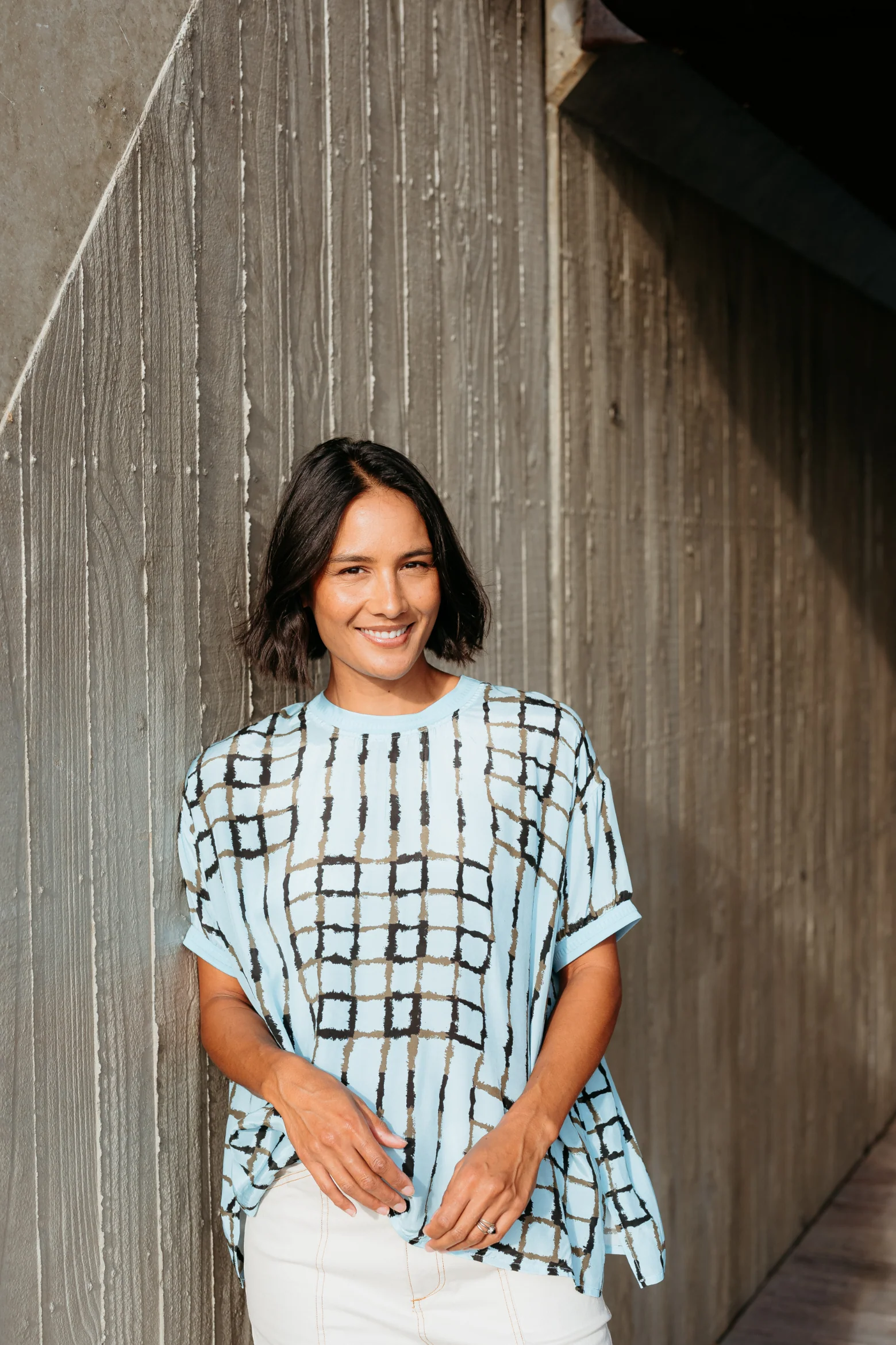 Et Alia Brea Top - Skyline Plaid - Image 12