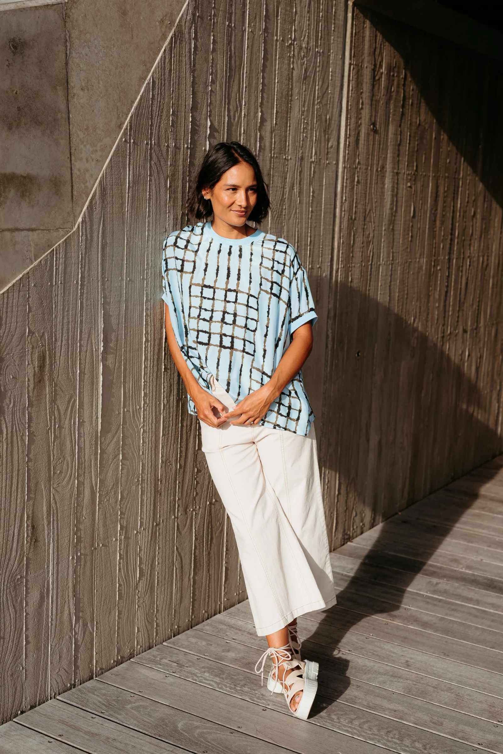 Et Alia Brea Top - Skyline Plaid - Image 13