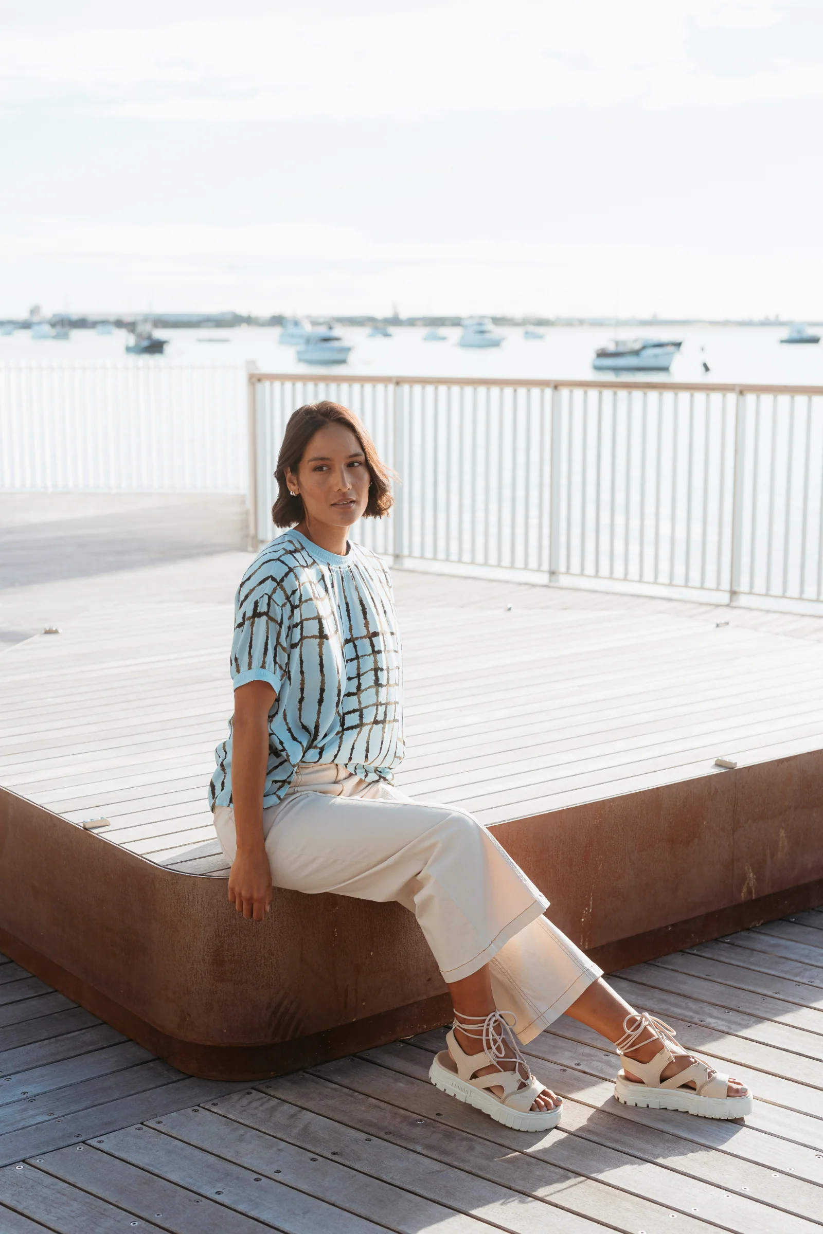 Et Alia Brea Top - Skyline Plaid - Image 14