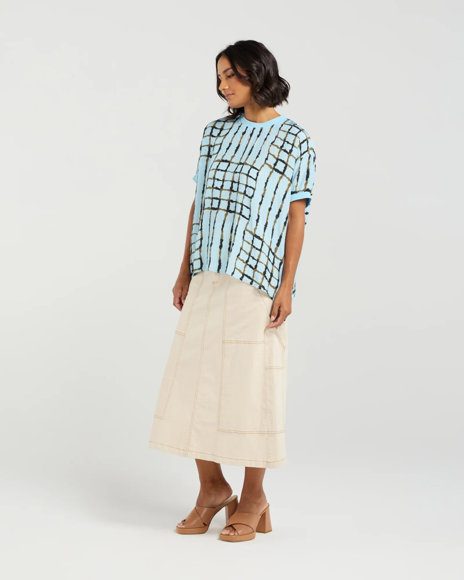 Et Alia Brea Top - Skyline Plaid - Image 17