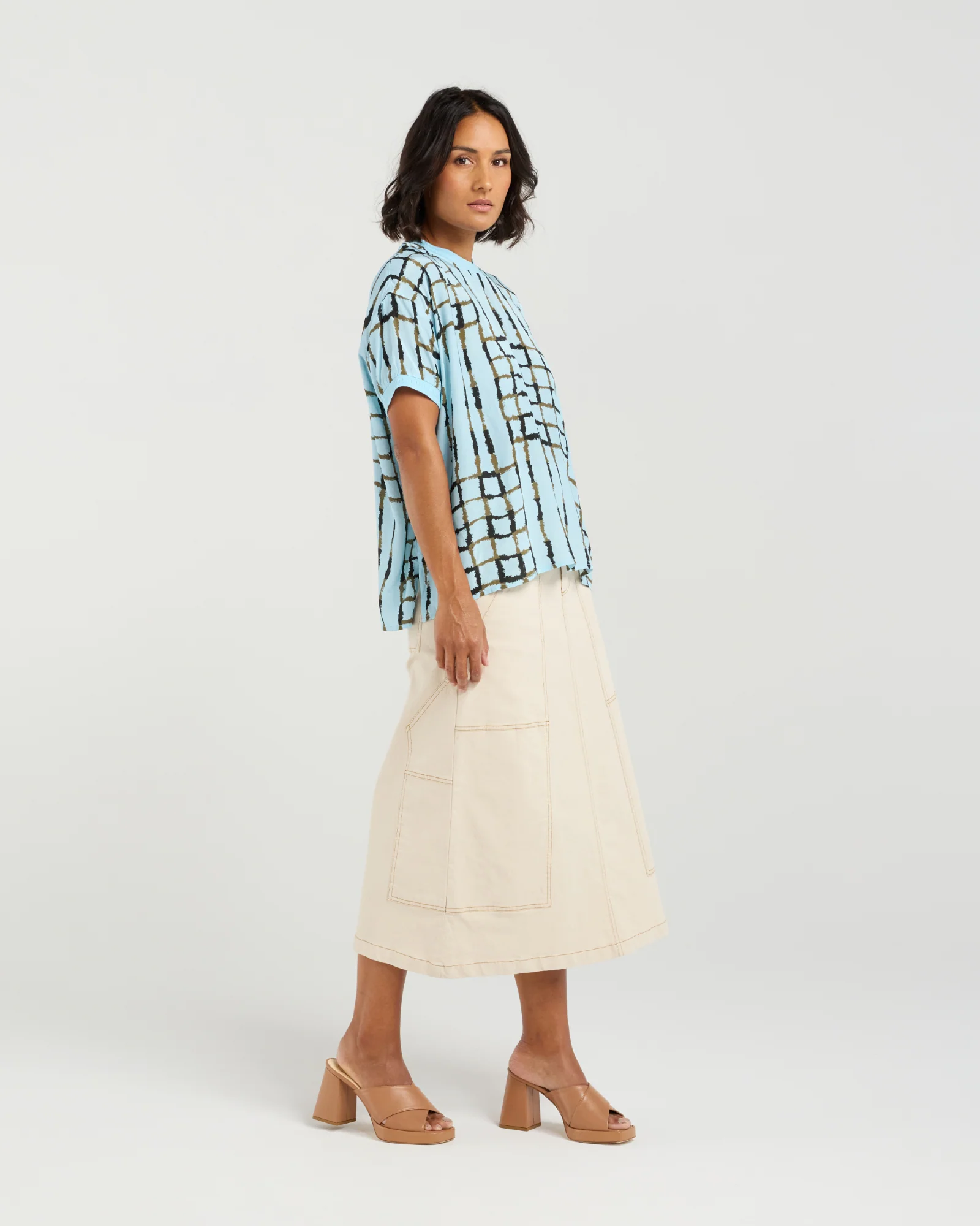 Et Alia Brea Top - Skyline Plaid - Image 19
