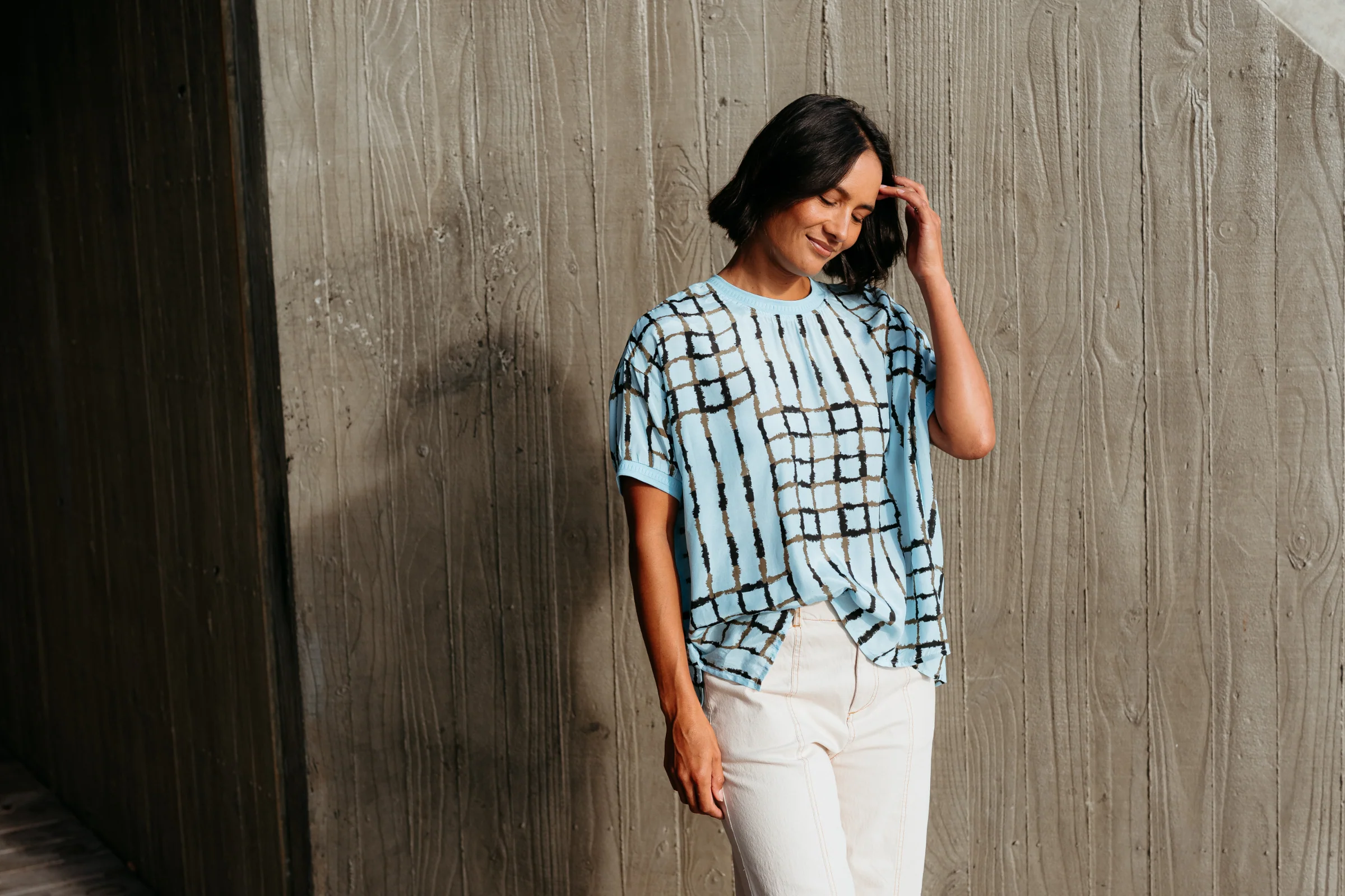 Et Alia Brea Top - Skyline Plaid - Image 8
