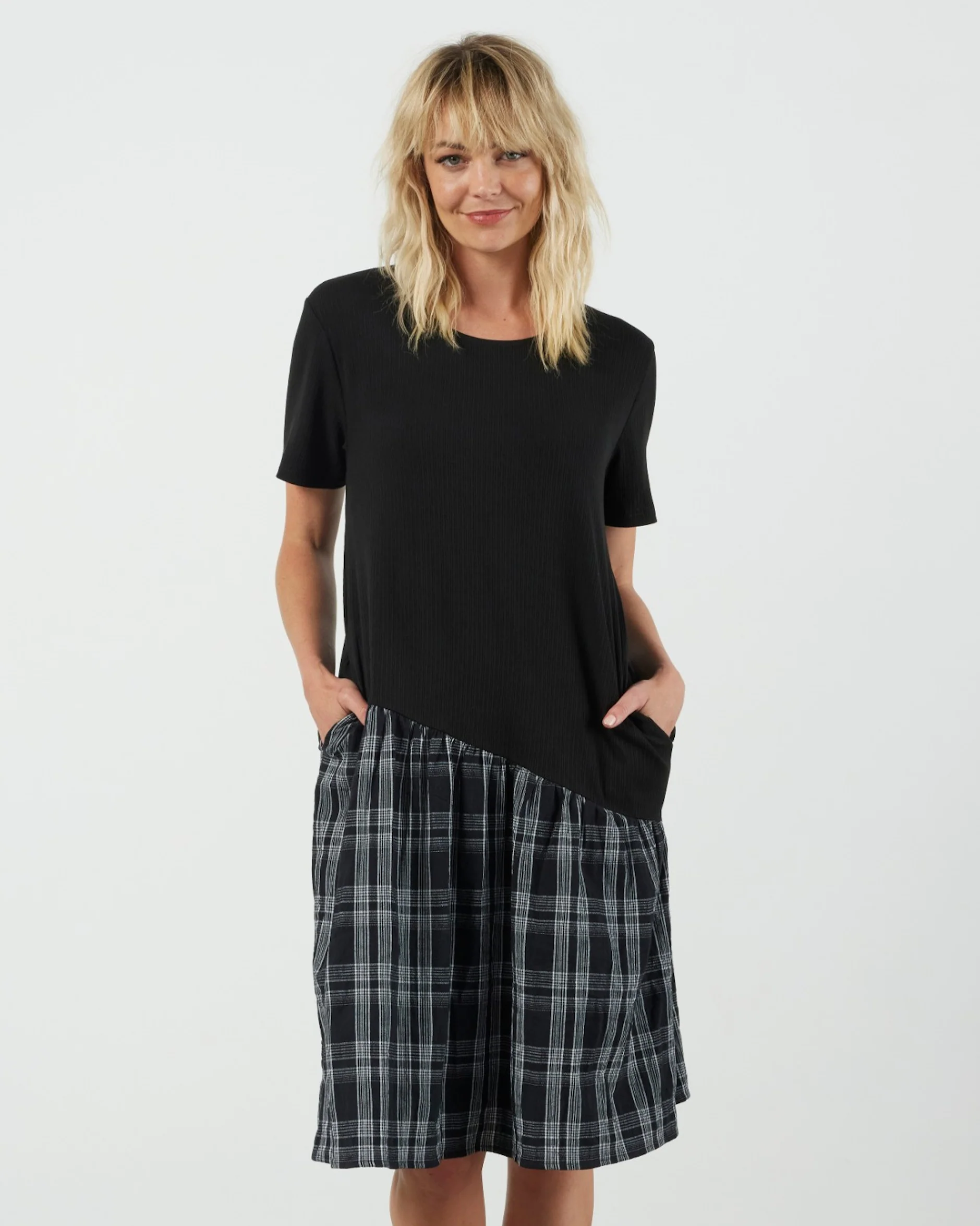 Et Alia Harriet Dress Black Plaid - Image 3