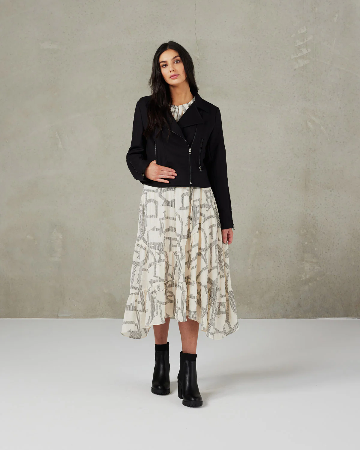 Et Alia Plain Biker Jacket - Black - Image 3