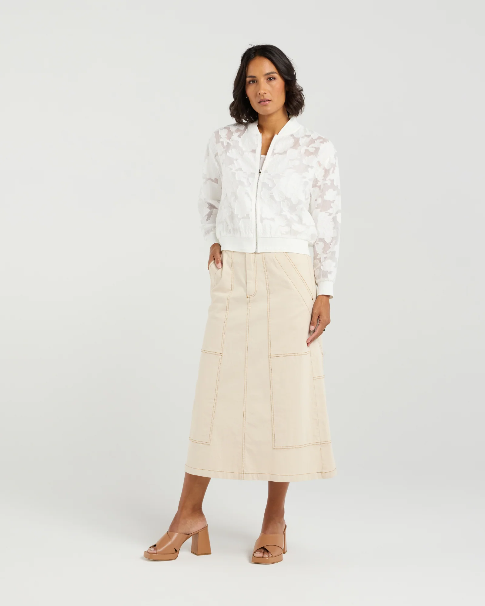 Et Alia Skylar Bomber - Ivory Florals - Image 10