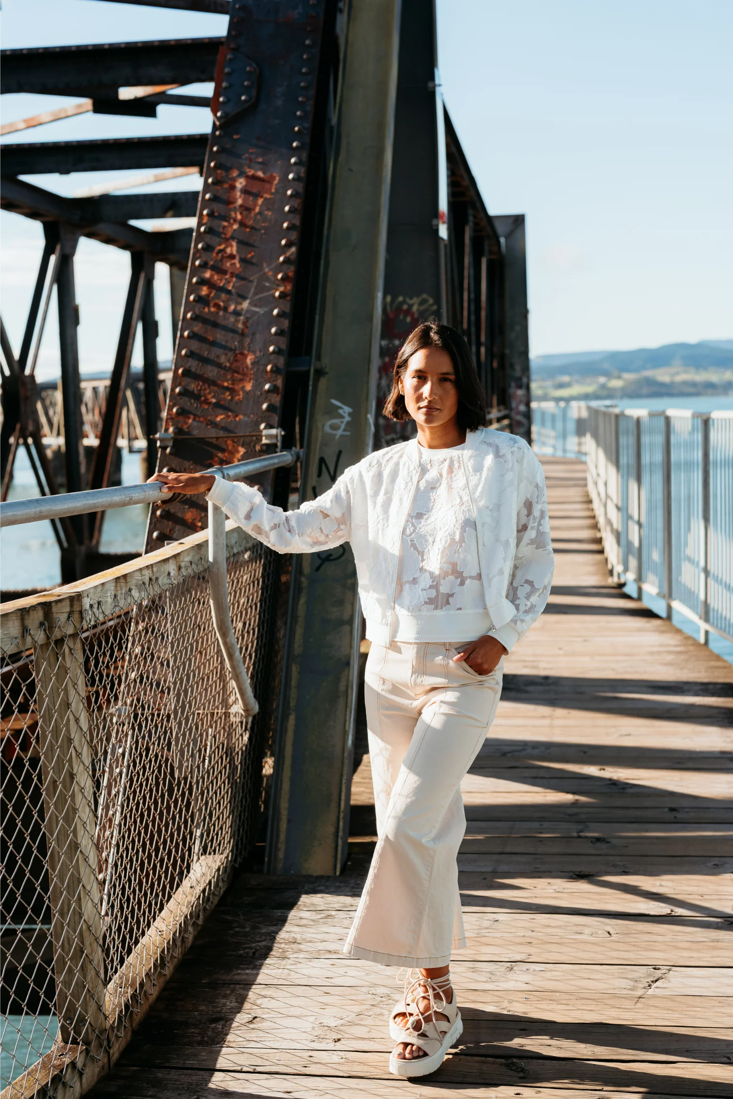 Et Alia Skylar Bomber - Ivory Florals - Image 4