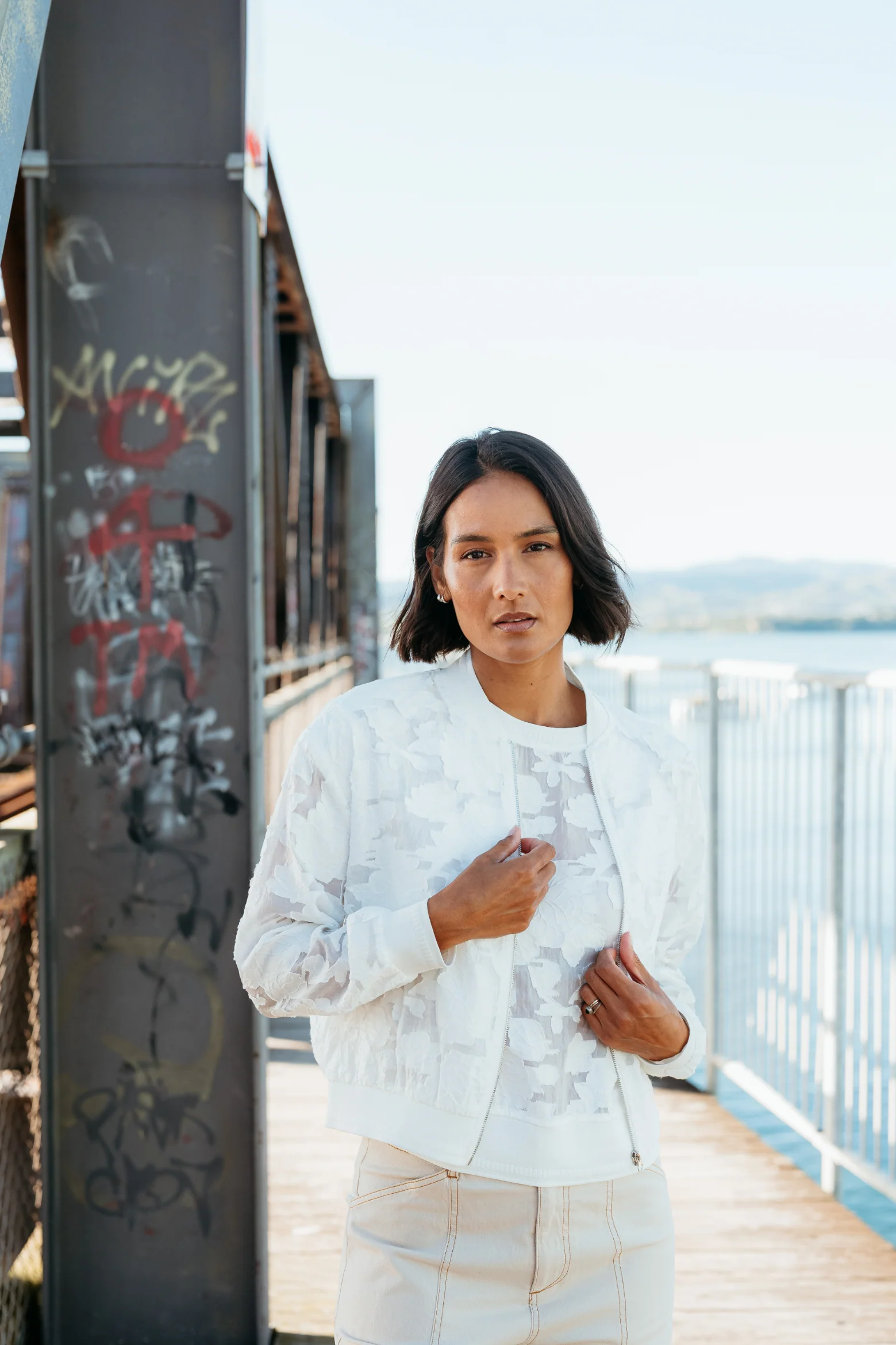 Et Alia Skylar Bomber - Ivory Florals - Image 5