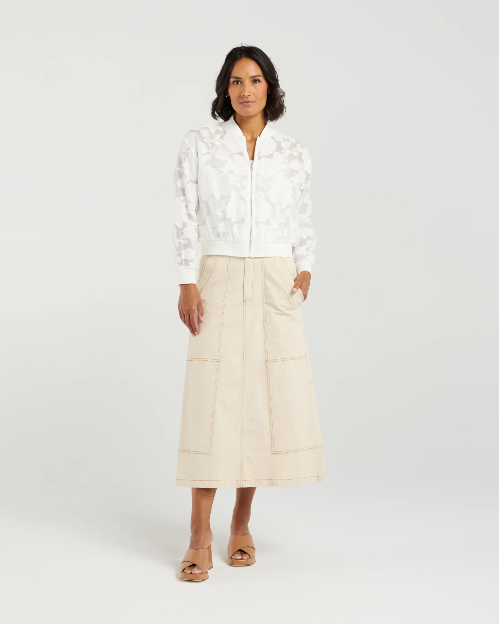 Et Alia Skylar Bomber - Ivory Florals - Image 9