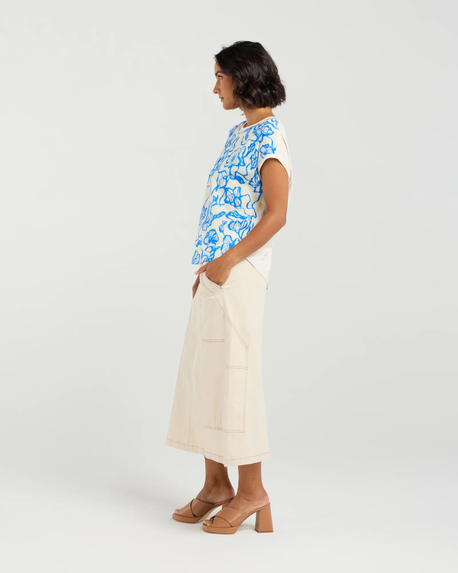 Et Alia Tatum Top - Flowerbomb Blue - Image 3