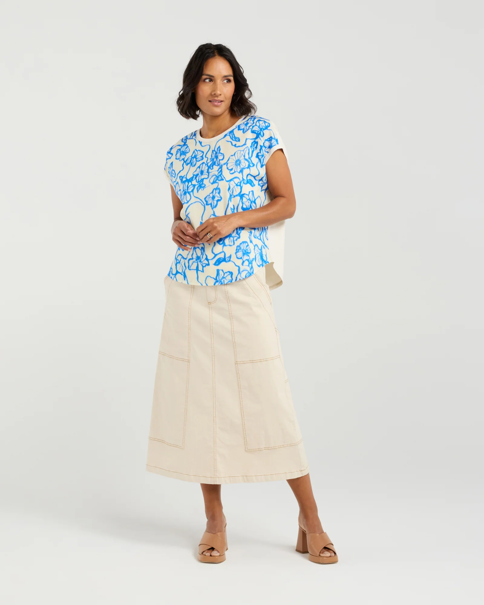 Et Alia Tatum Top - Flowerbomb Blue - Image 7
