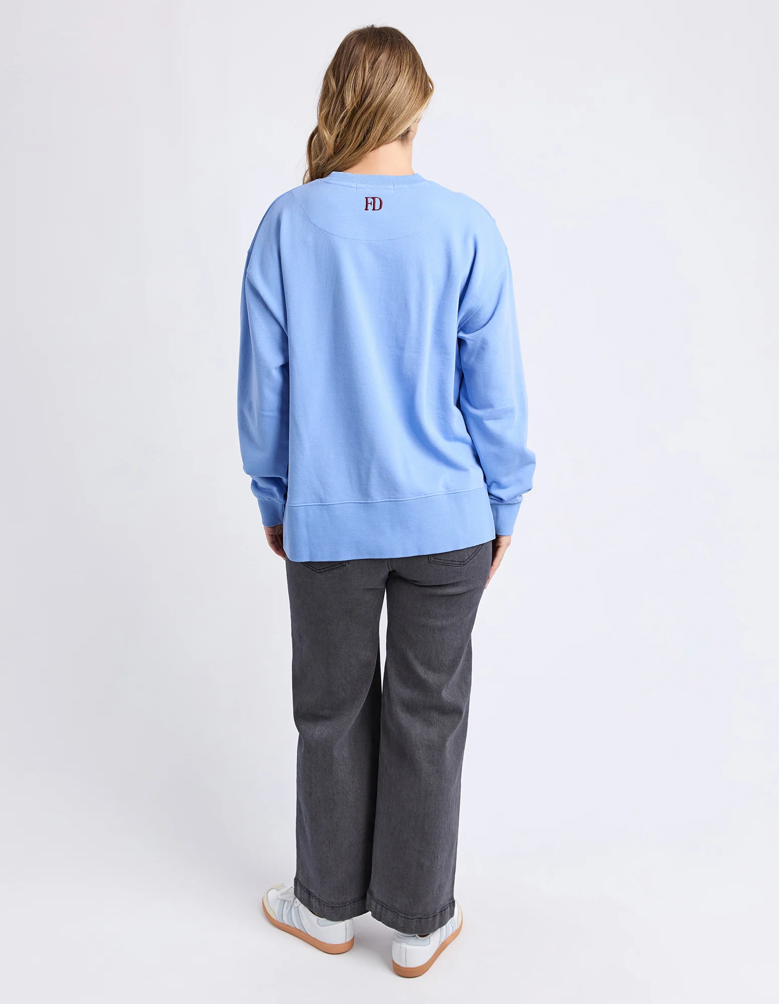 Foxwood Effortless Contrast Crew - Azurine Blue - Image 5