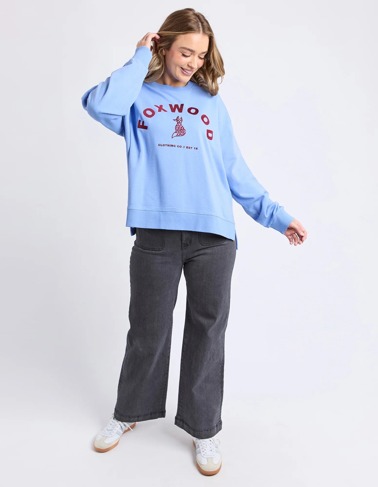 Foxwood Effortless Contrast Crew - Azurine Blue - Image 6