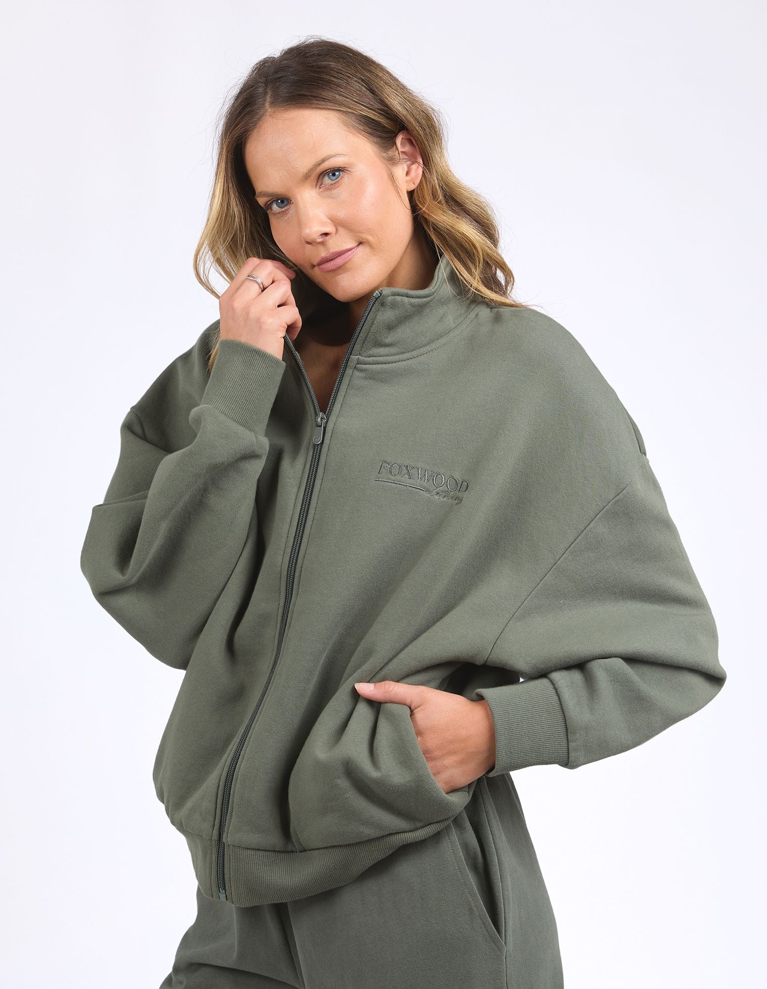 Foxwood Ember Zip Jacket - Khaki - Image 2