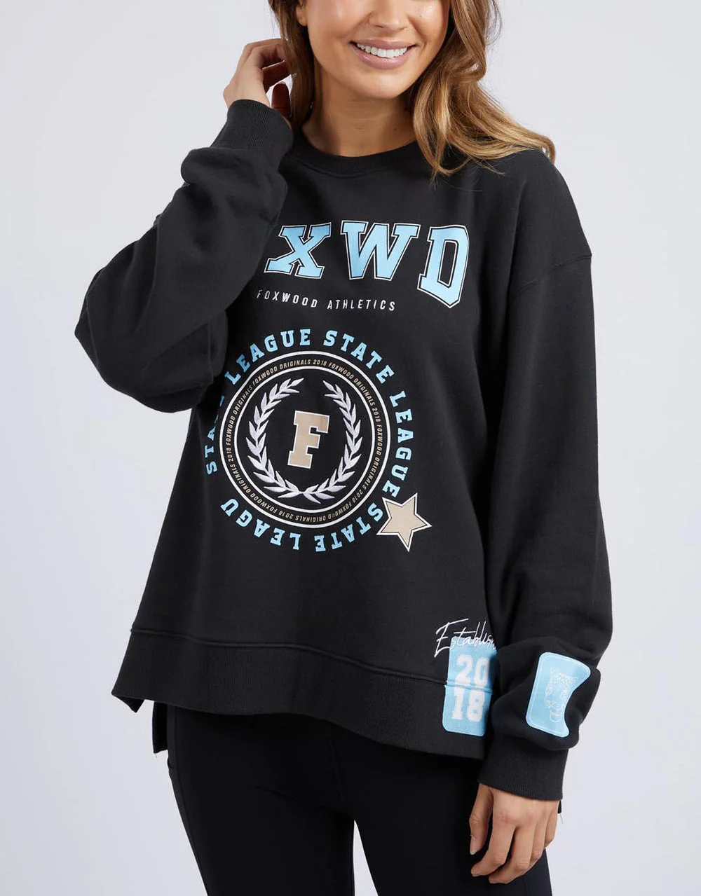 Foxwood Get There Crew - Washed Black/Sky Blue - Image 5