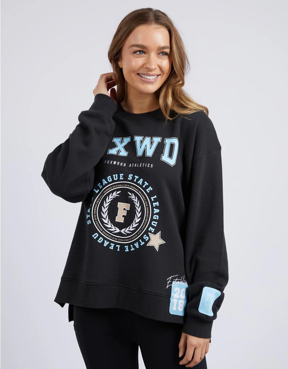 Foxwood Get There Crew - Washed Black/Sky Blue - Image 7